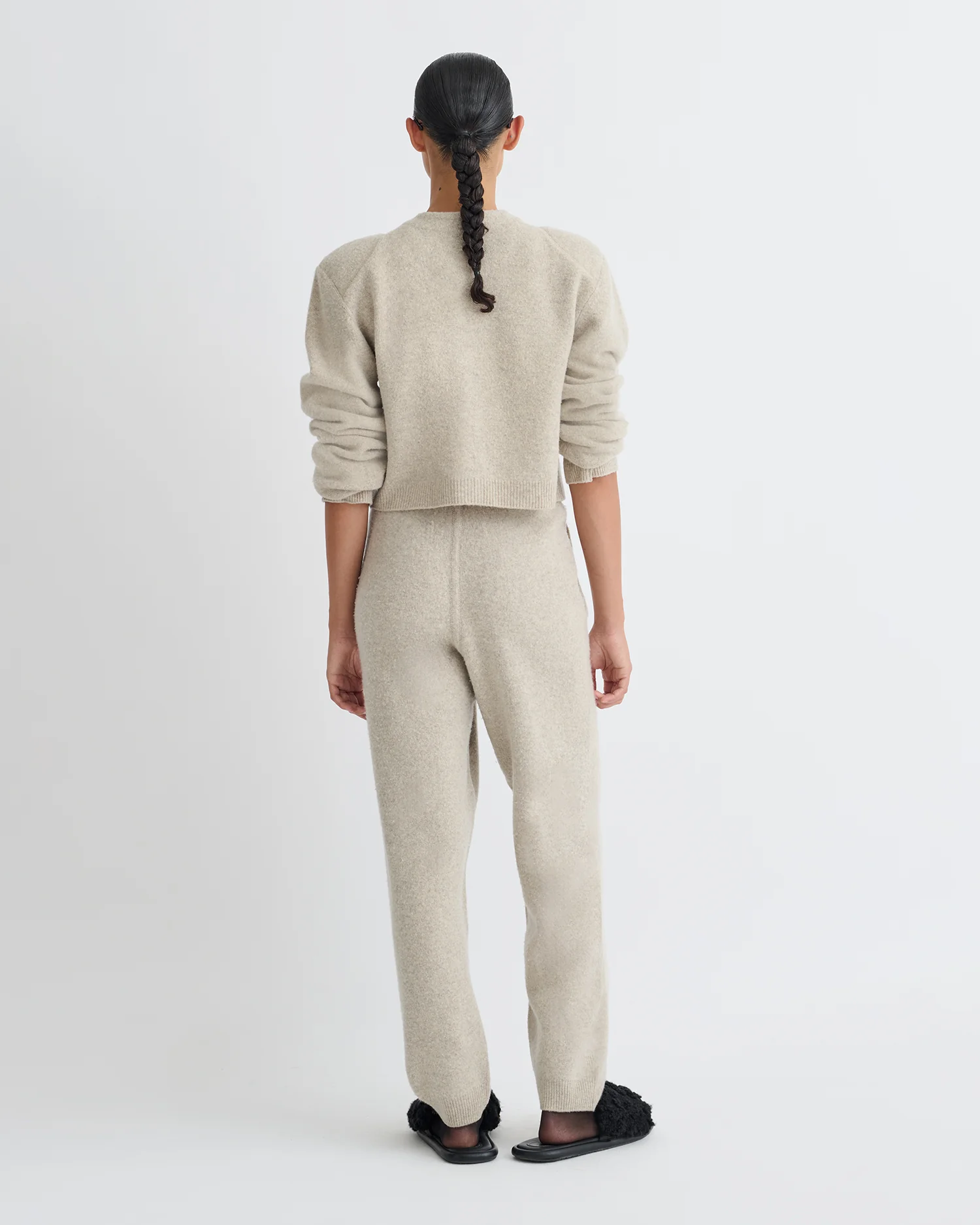Teclah - Overwashed Merino Pants - Oatmeal - Image 3