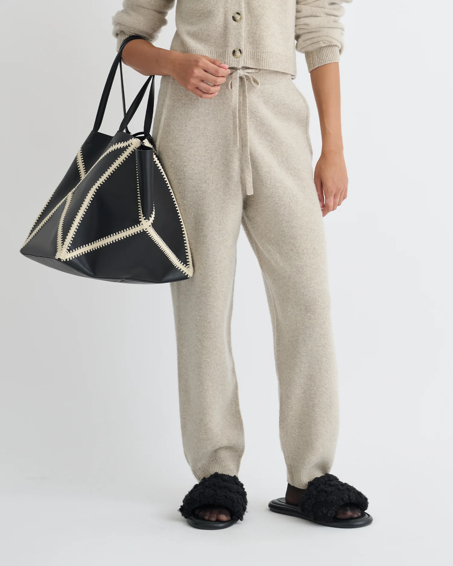 Teclah - Overwashed Merino Pants - Oatmeal - Image 4