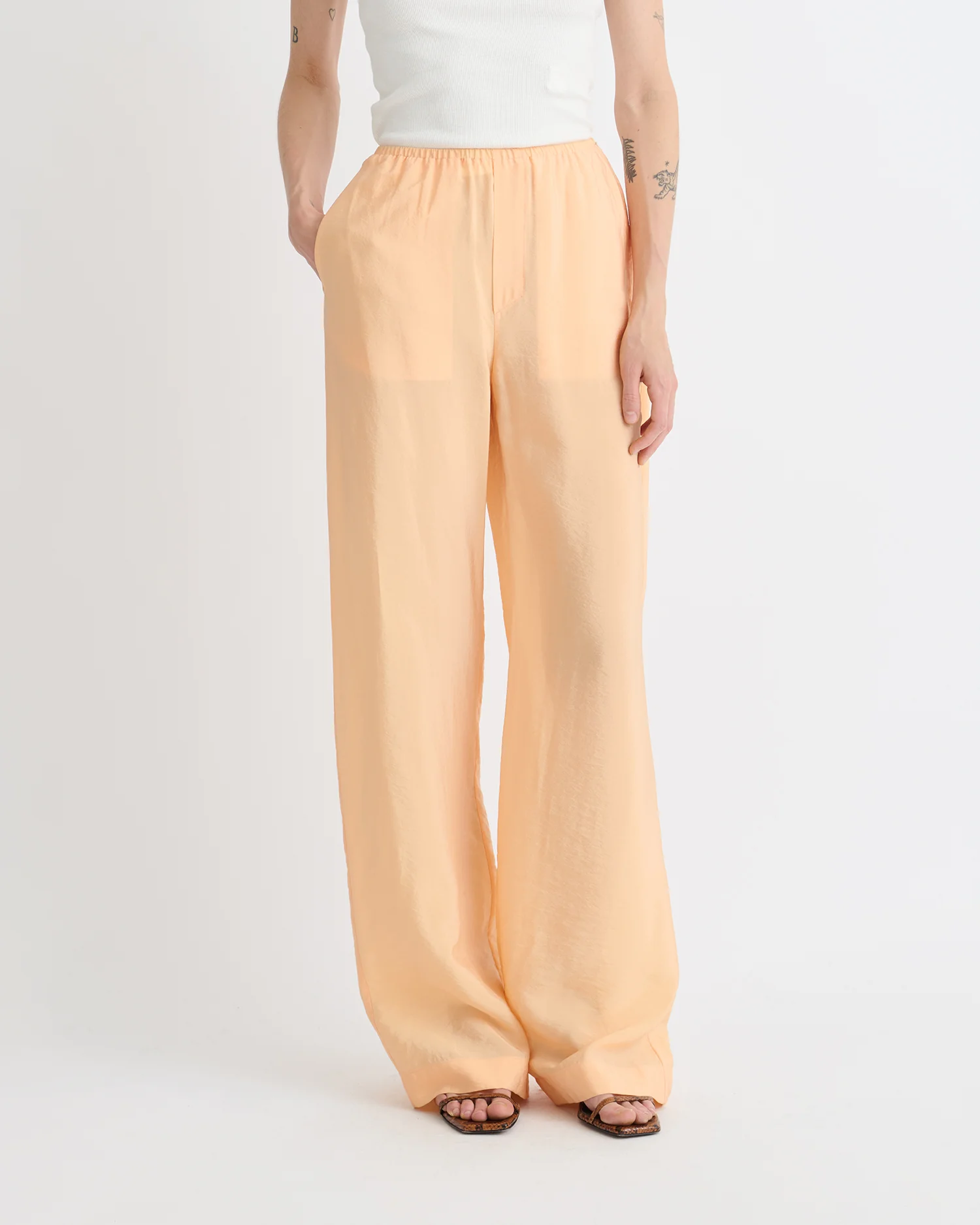 Arvenn - Crepe Organza Pants - Apricot - Image 4