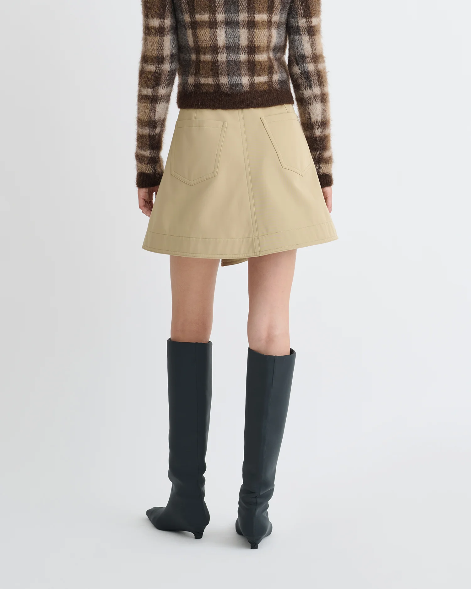 Inge - Bonded Trench Mini Skirt - Beige - Image 2