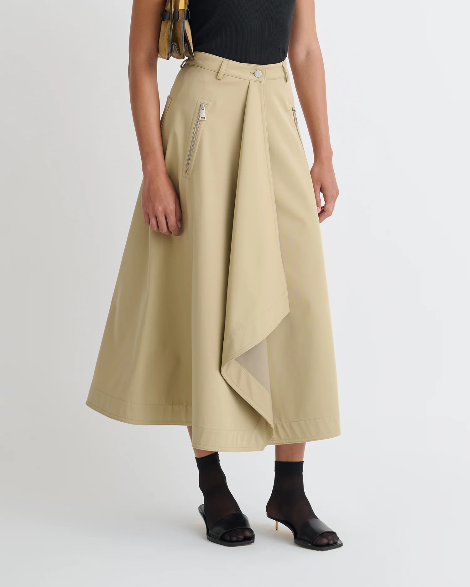 Iseult - Bonded Trench Mid-Length Skirt - Beige - Image 5