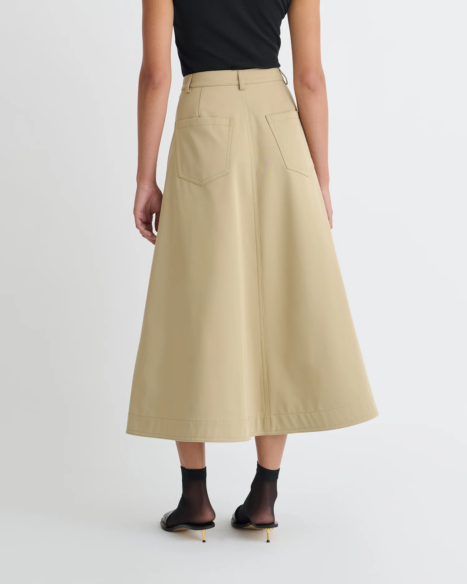 Iseult - Bonded Trench Mid-Length Skirt - Beige - Image 6