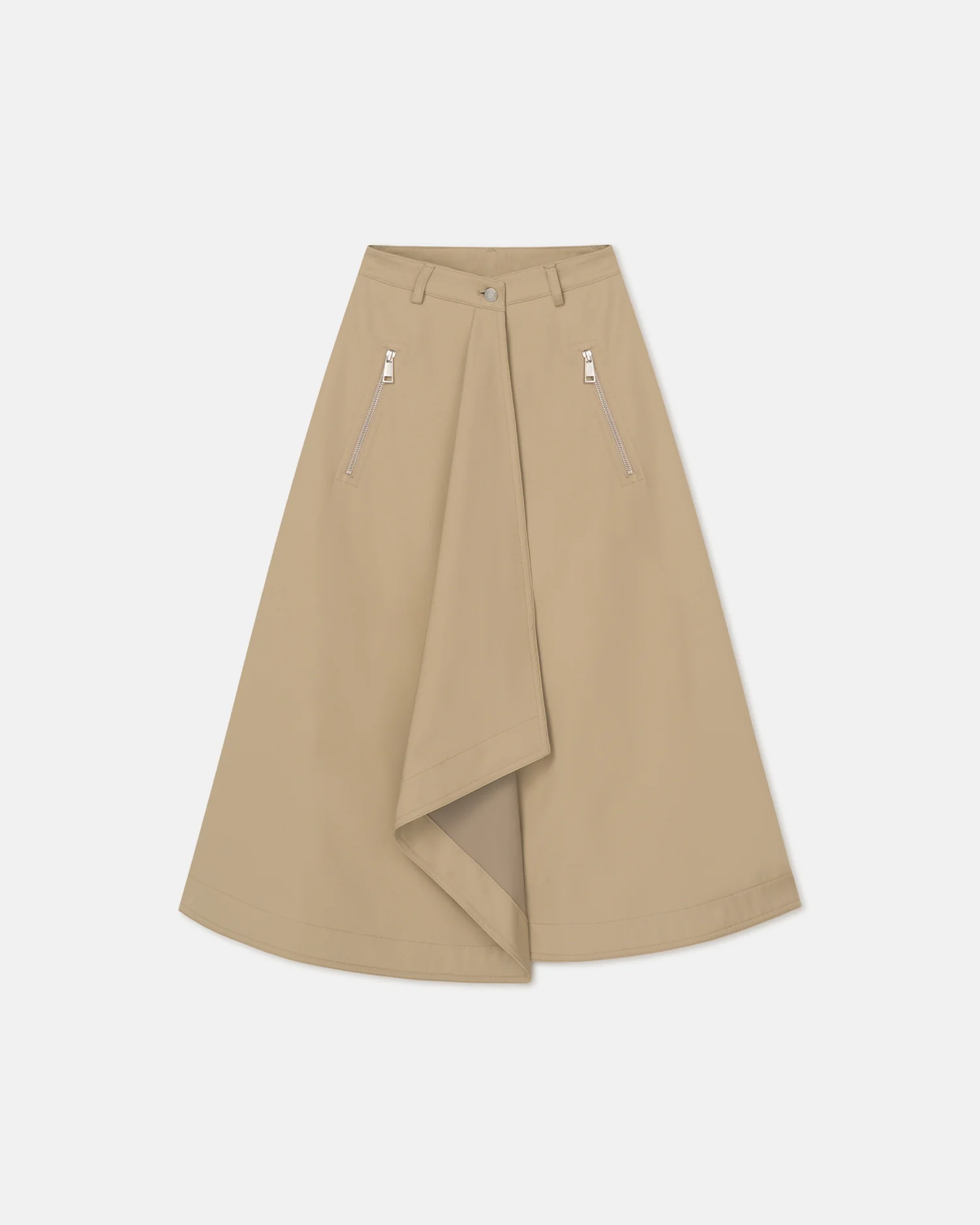 Iseult - Bonded Trench Mid-Length Skirt - Beige - Image 8