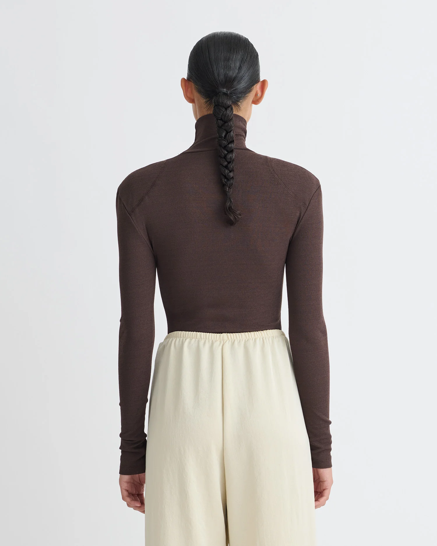Nayeli - Mesh Jersey Long Sleeved Top - Dark Oak - Image 5