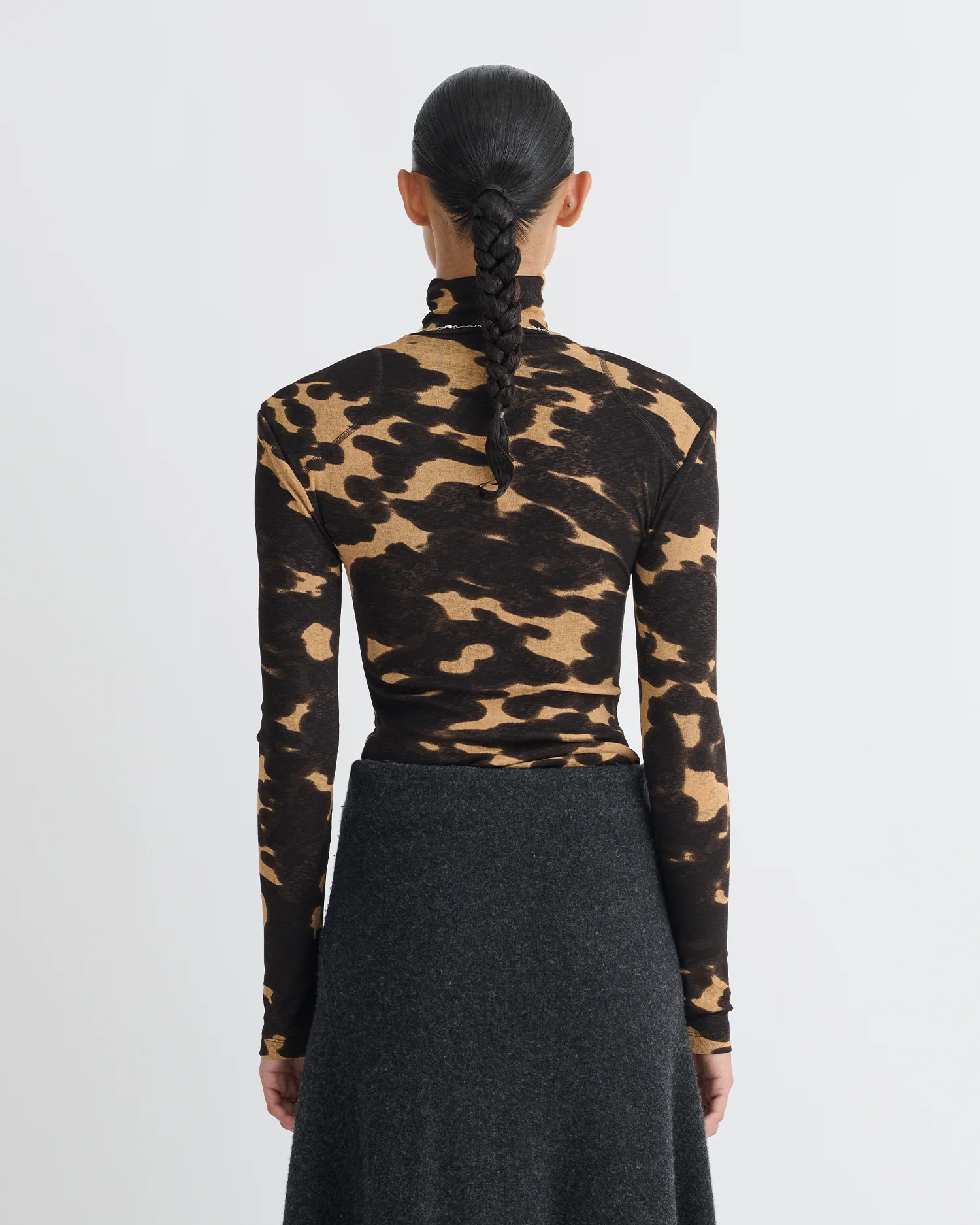 Nayeli - Mesh Jersey Long Sleeved Top - Midnight Mocha Apricot - Image 5