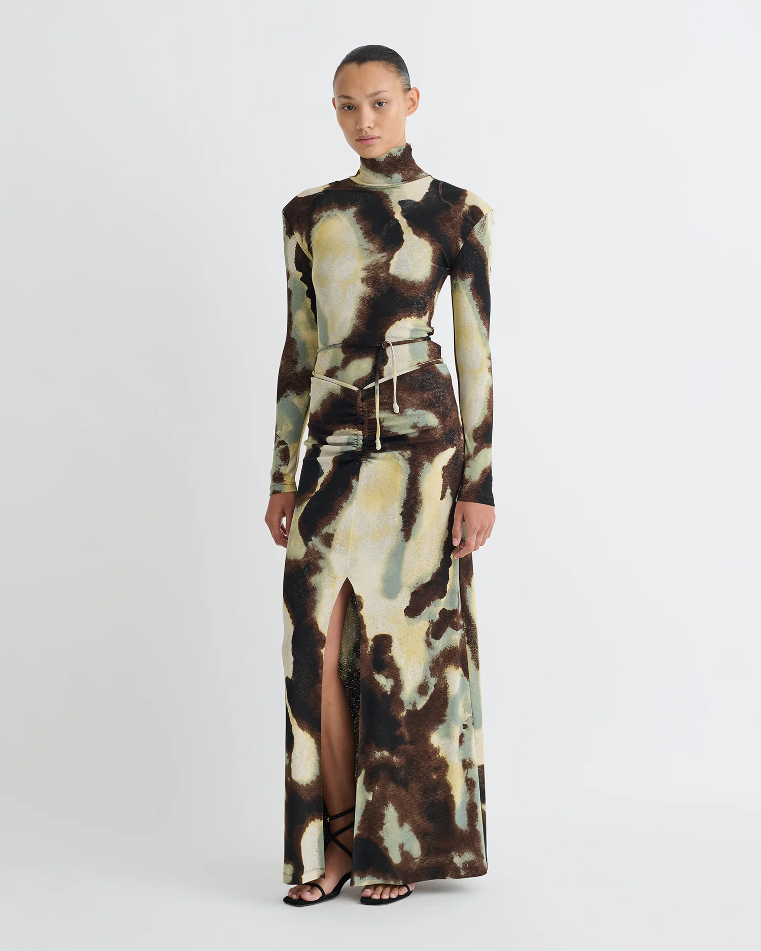 Nayeli - Mesh Jersey Long Sleeved Top - Watercolor Sage - Image 2