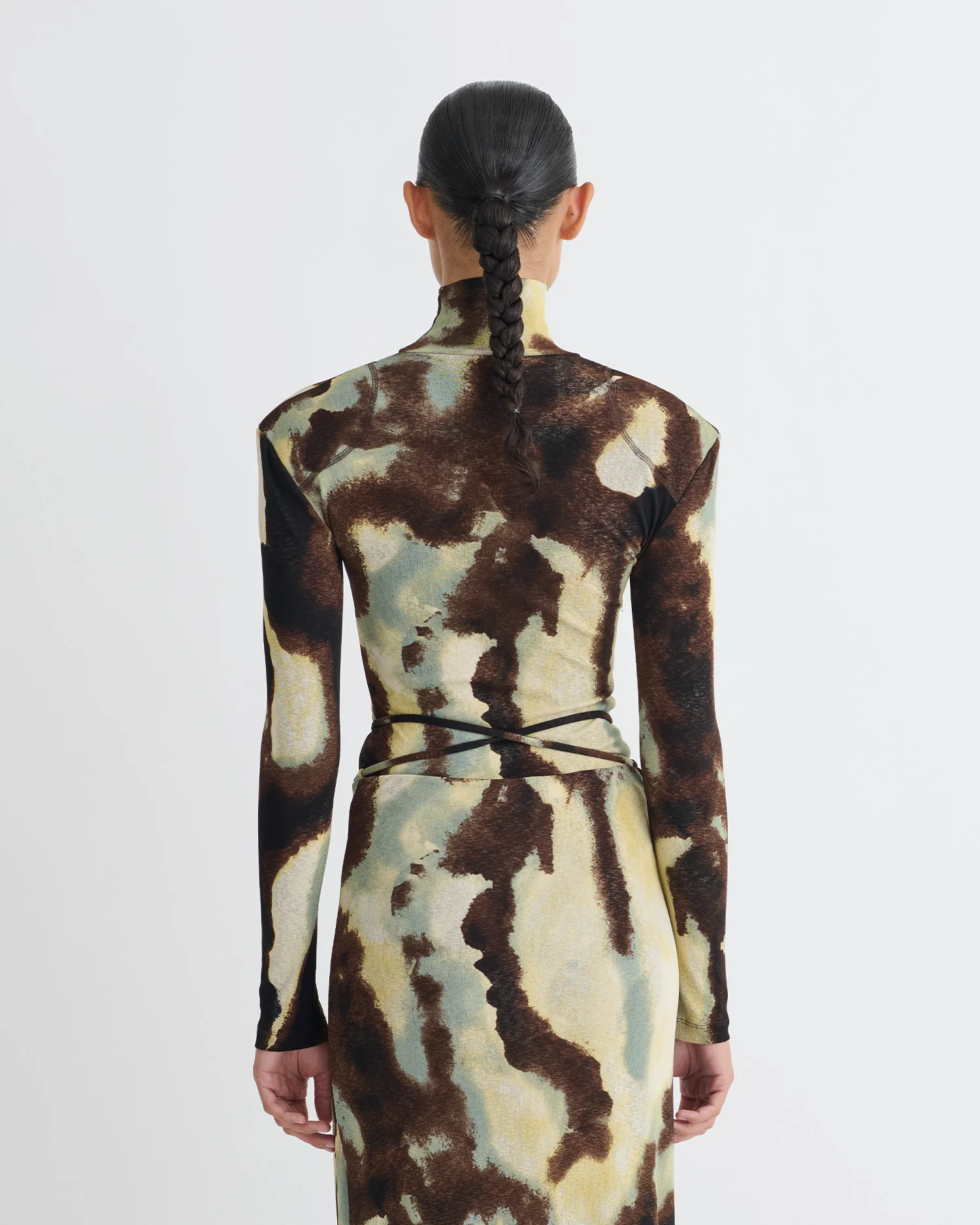 Nayeli - Mesh Jersey Long Sleeved Top - Watercolor Sage - Image 5