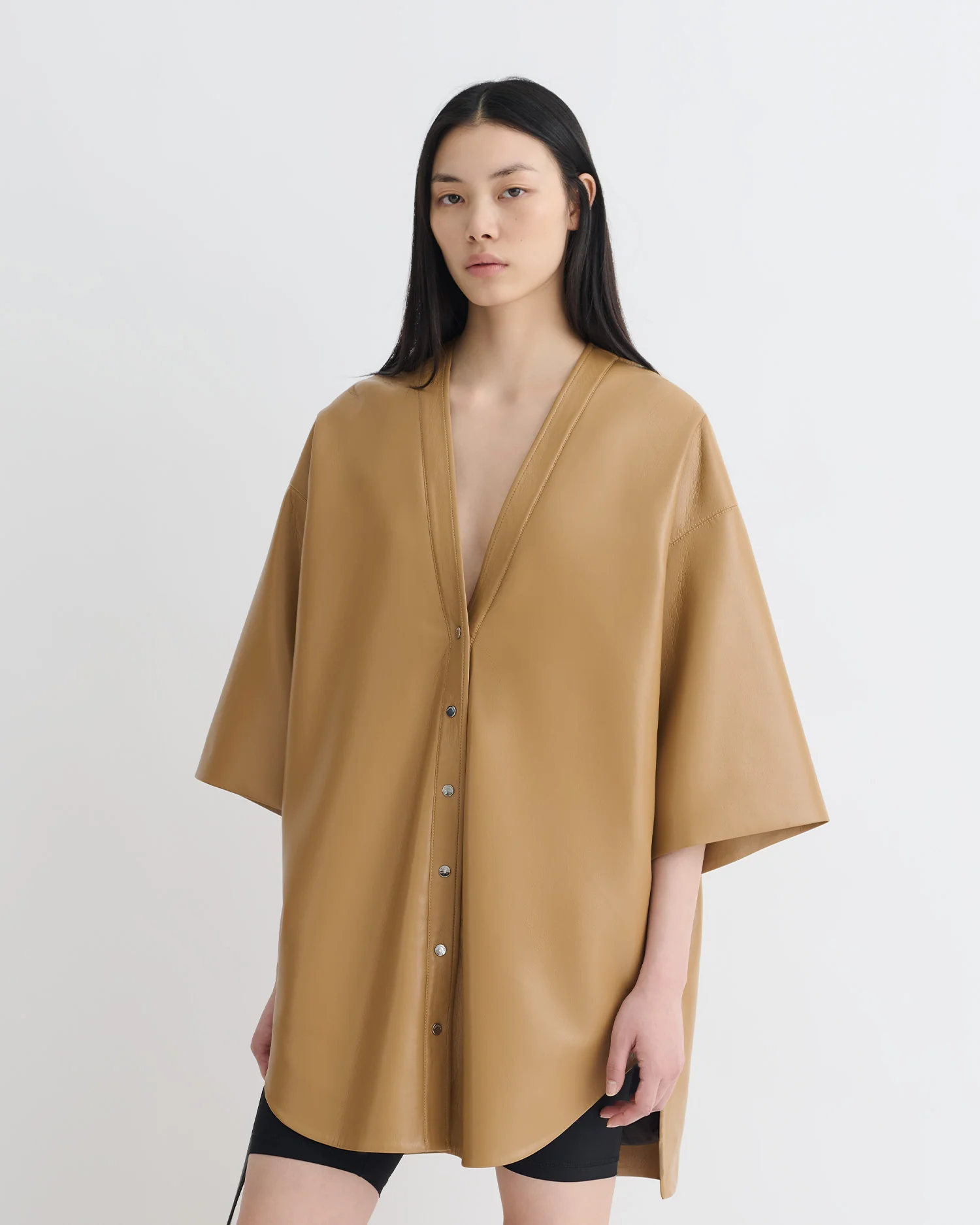 Ingar - Okobor™ Alt-Leather Mini Dress - Oak - Image 3