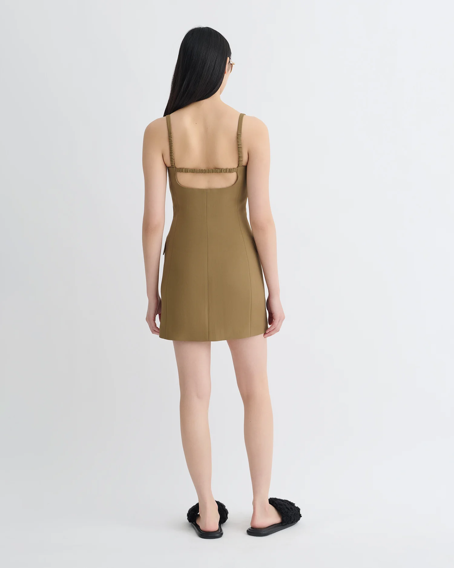 Peitho - Tailored Mini Dress - Brown - Image 2