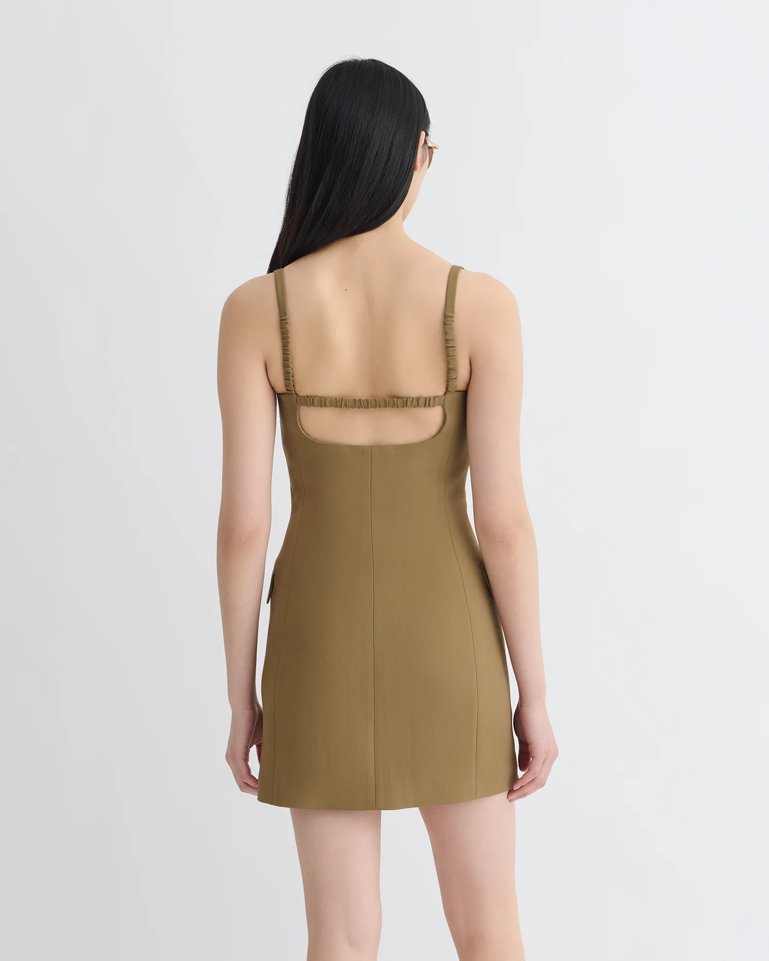 Peitho - Tailored Mini Dress - Brown - Image 4