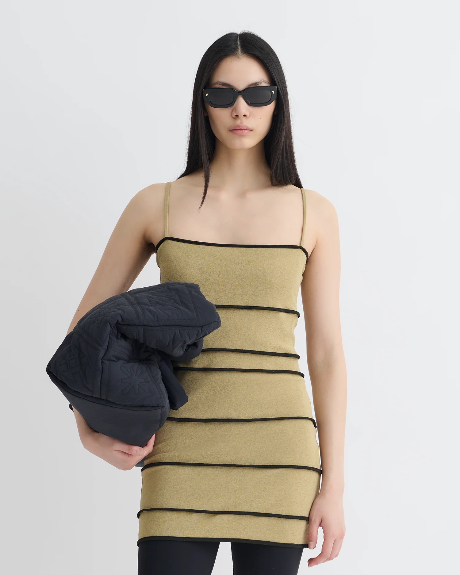Alula - Mesh Jersey Mini Dress - Sand/Anthracite - Image 3