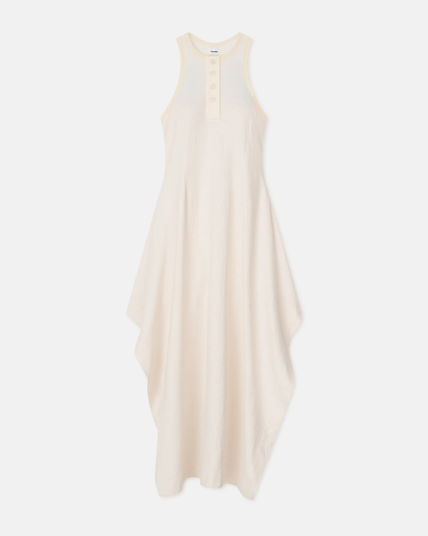Thoosa - Draped Crepe Melange Midi Dress - Creme - Image 3