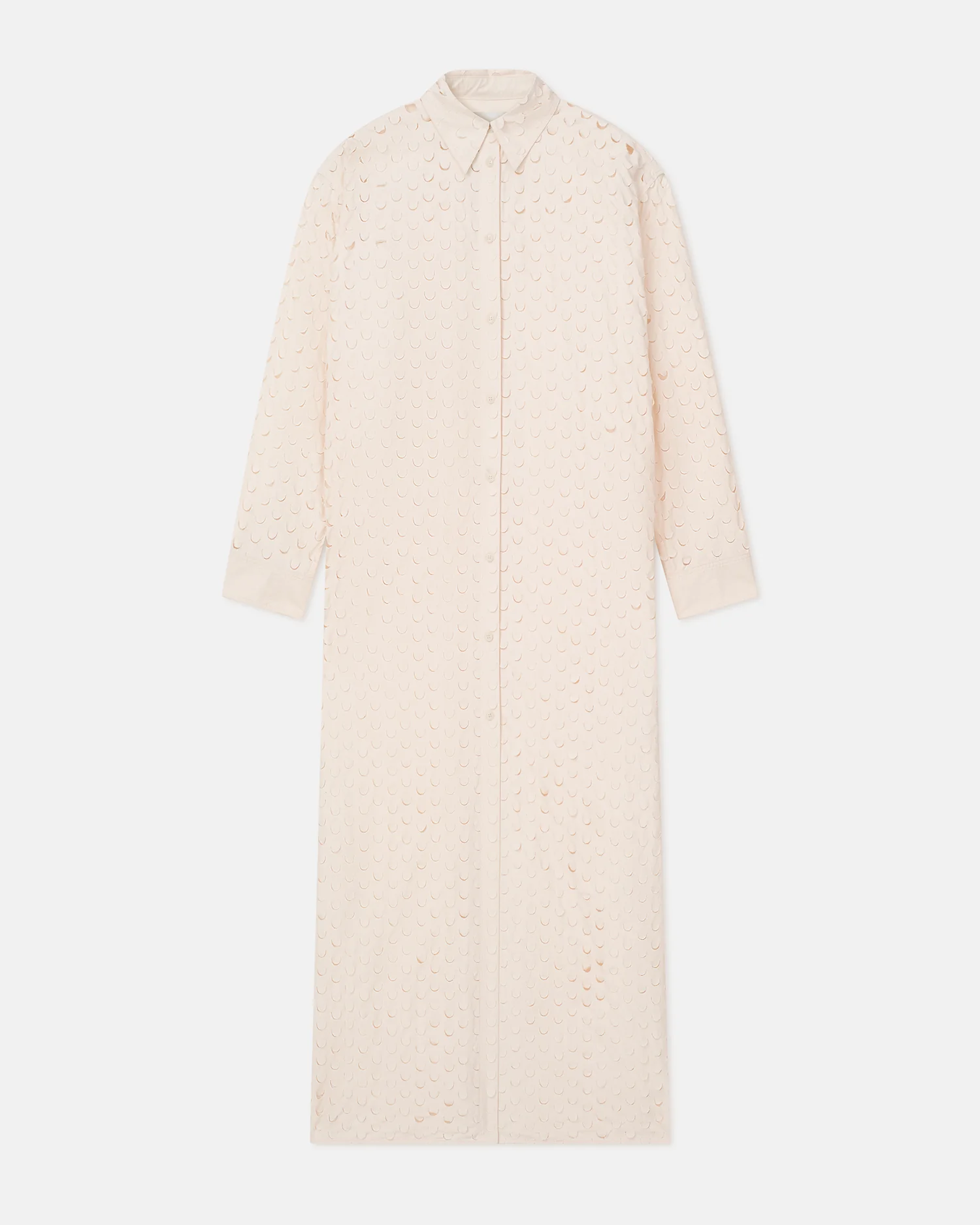 Brizo - Laser-Cut Heavy Poplin Shirt Dress - Creme - Image 4