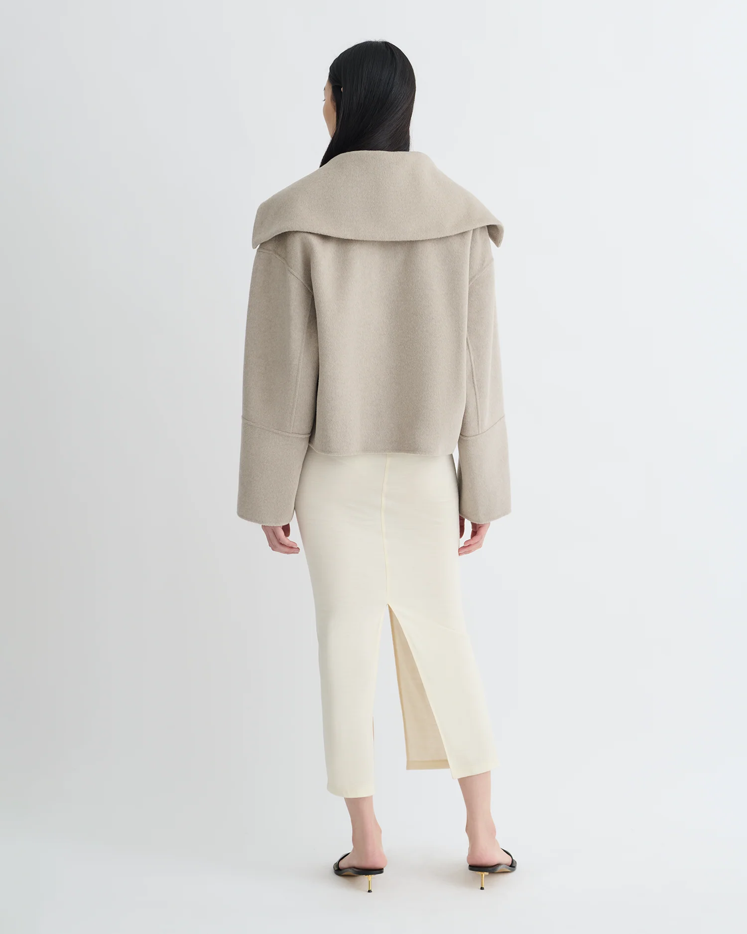 Maxe - Double Wool Jacket - Stone - Image 3