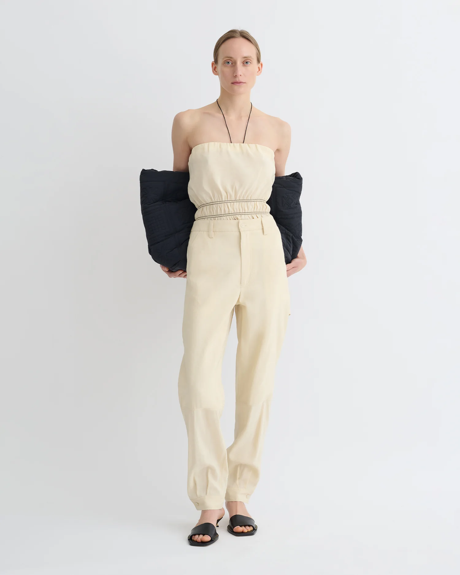 Daron - Glass Poplin Pants - Oat