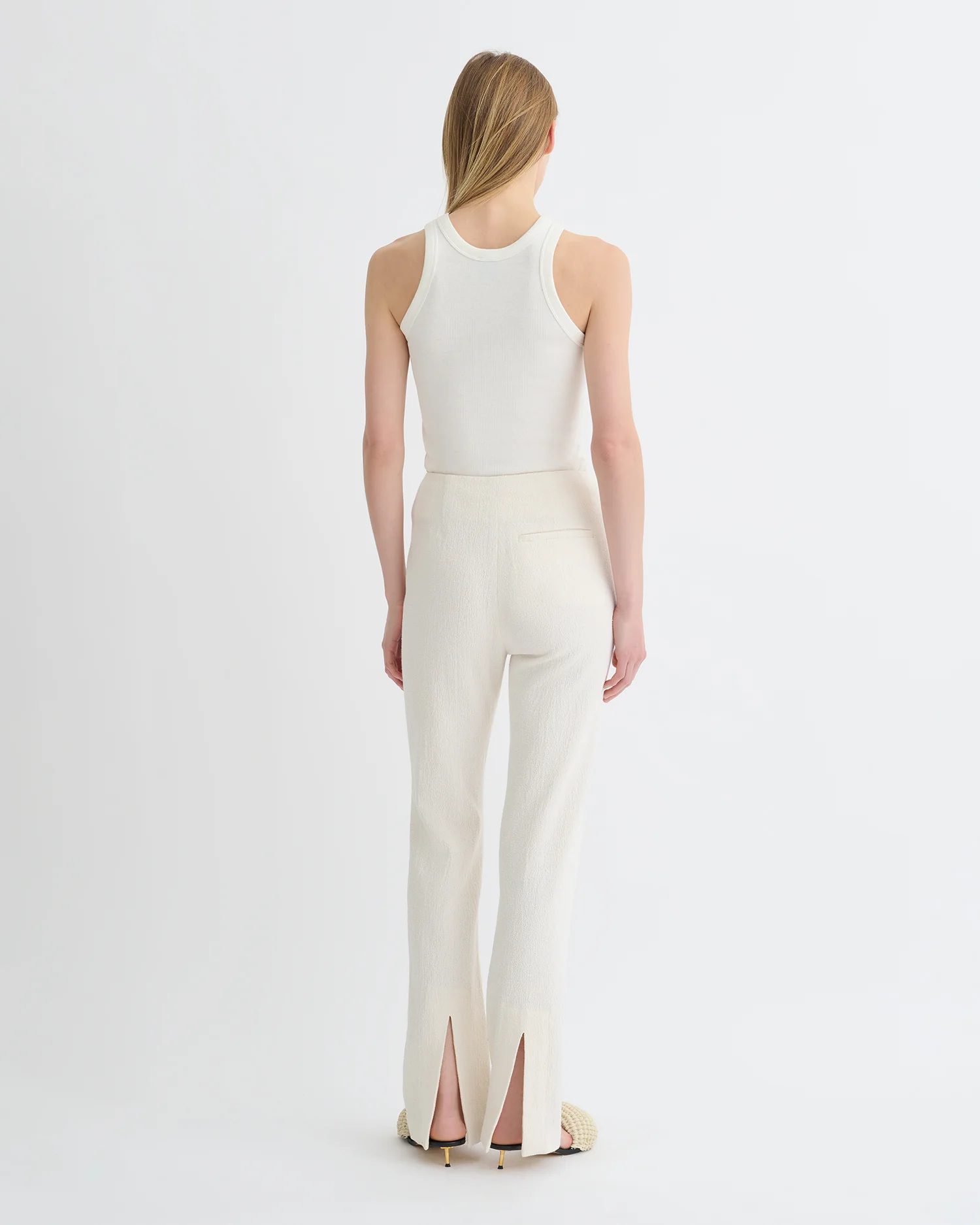 Shera - Crepe Melange Pants - Creme - Image 2