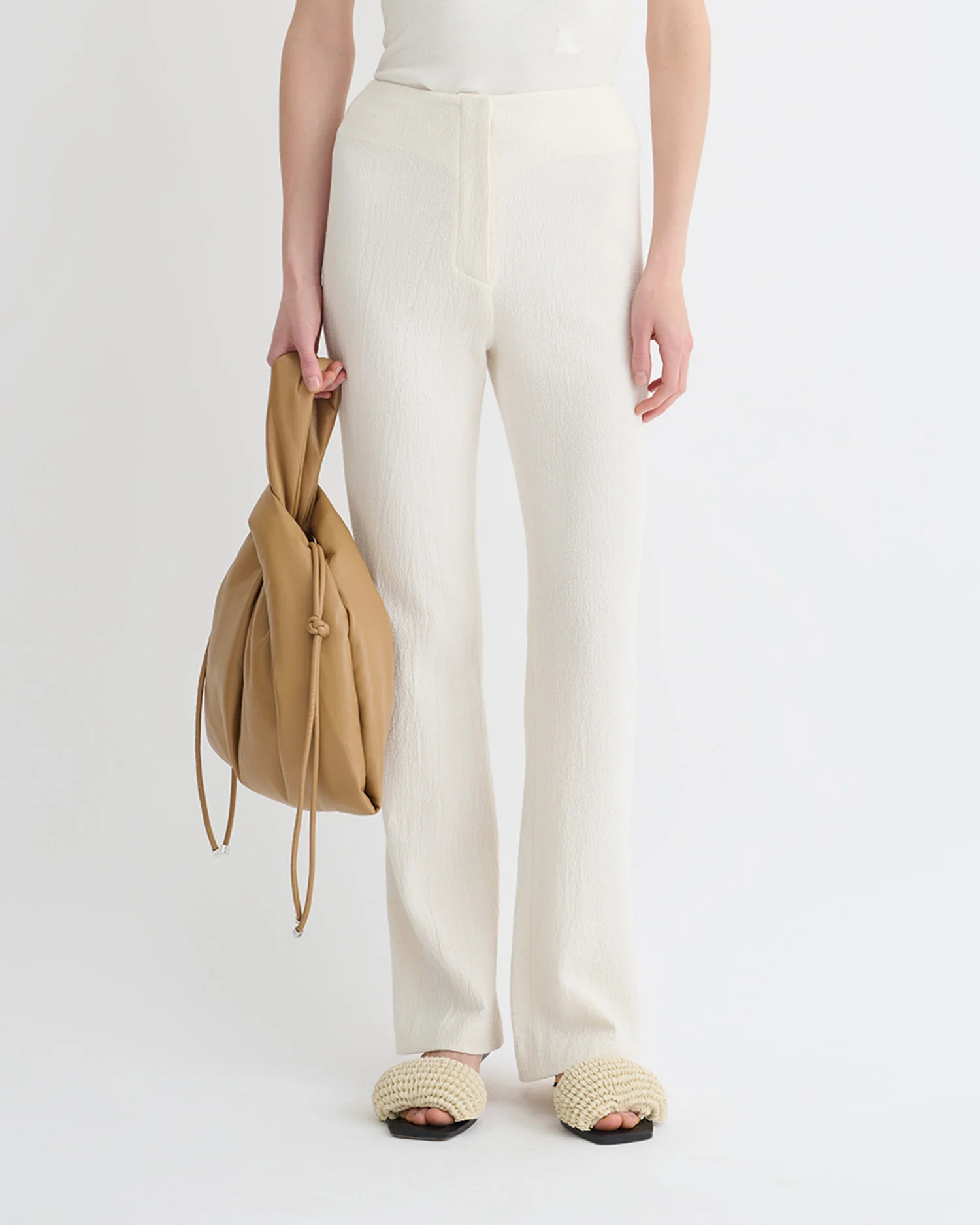 Shera - Crepe Melange Pants - Creme - Image 3