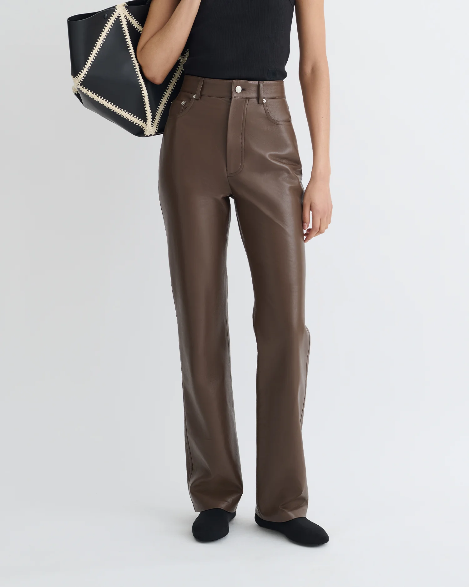 Seldes - Regenerated Leather Pants - Chocolate - Image 3