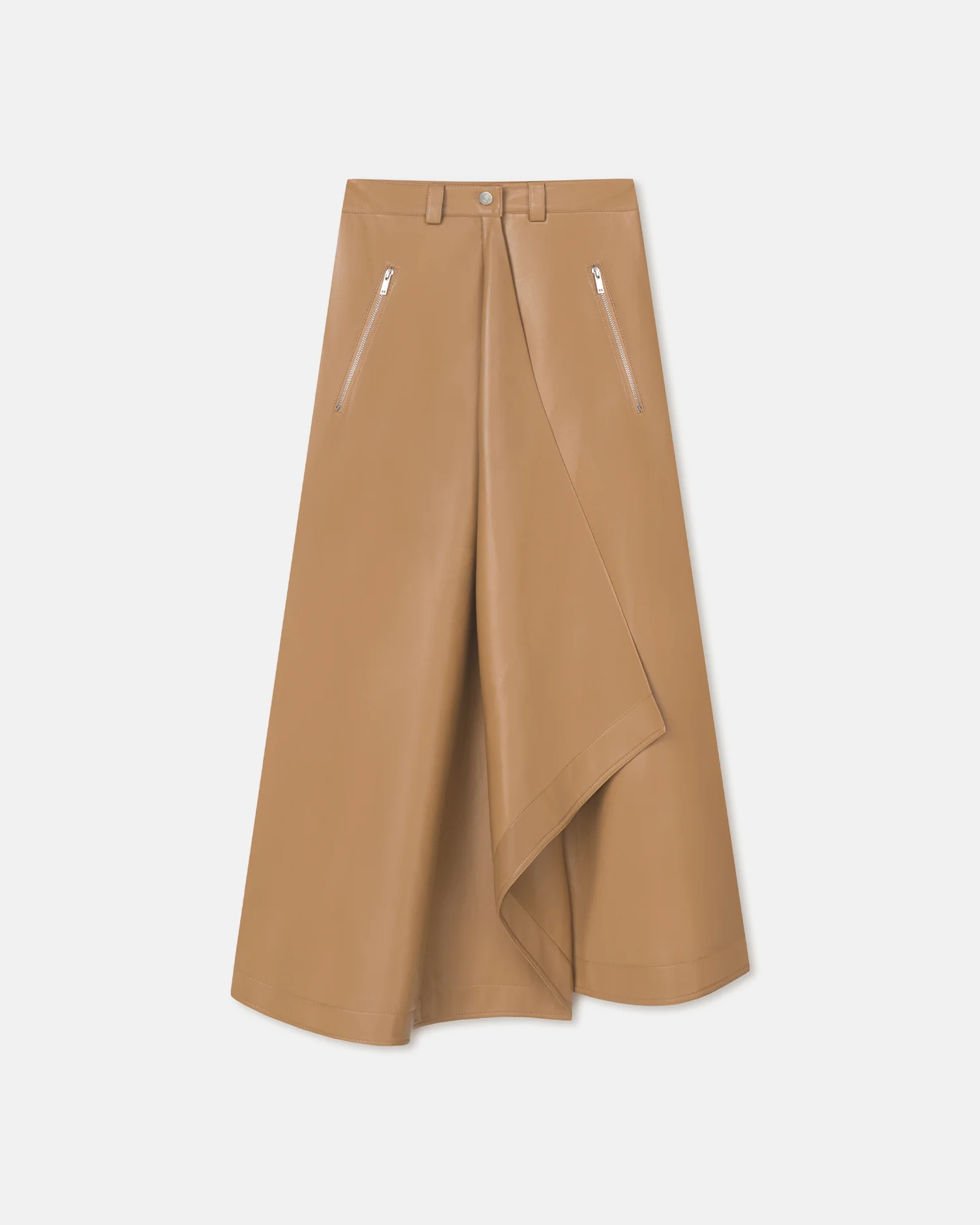 Neith - Draped Okobor™ Alt-Leather Skirt - Oak - Image 6