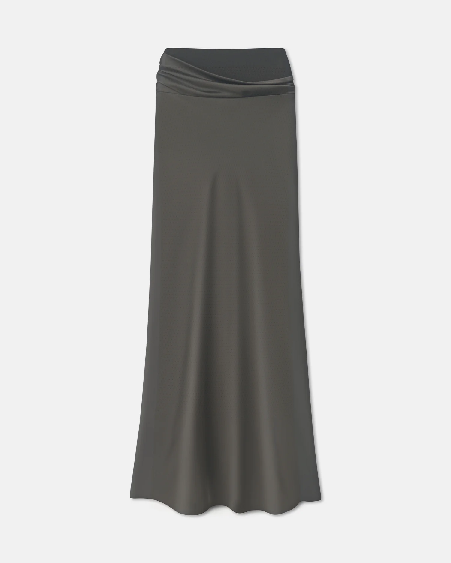 Letto - Mesh Jersey and Slip Satin Skirt - Dark Green/Anthracite - Image 5