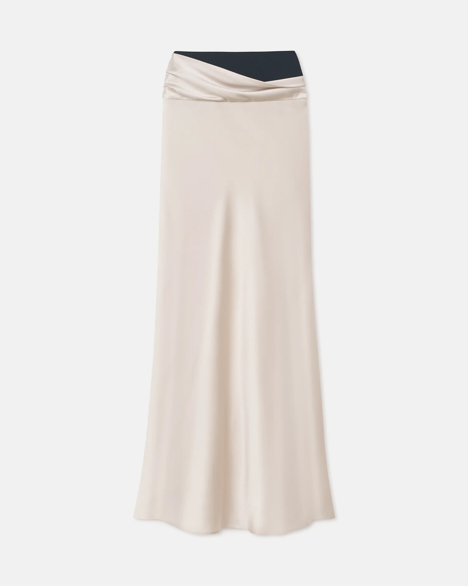 Letto - Mesh Jersey and Slip Satin Skirt - Creme/Black - Image 5