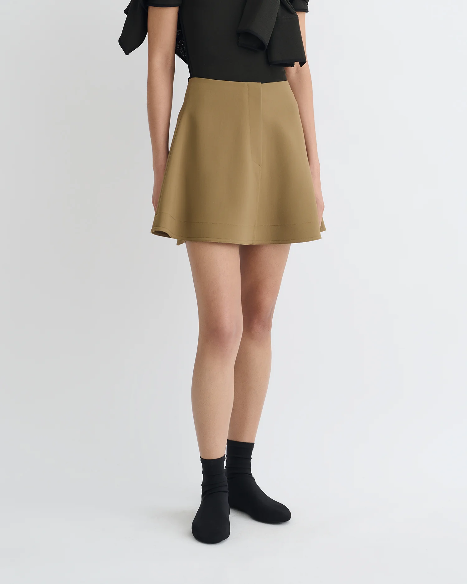 Tenna - Tailored A-Line Mini Skirt - Brown - Image 3