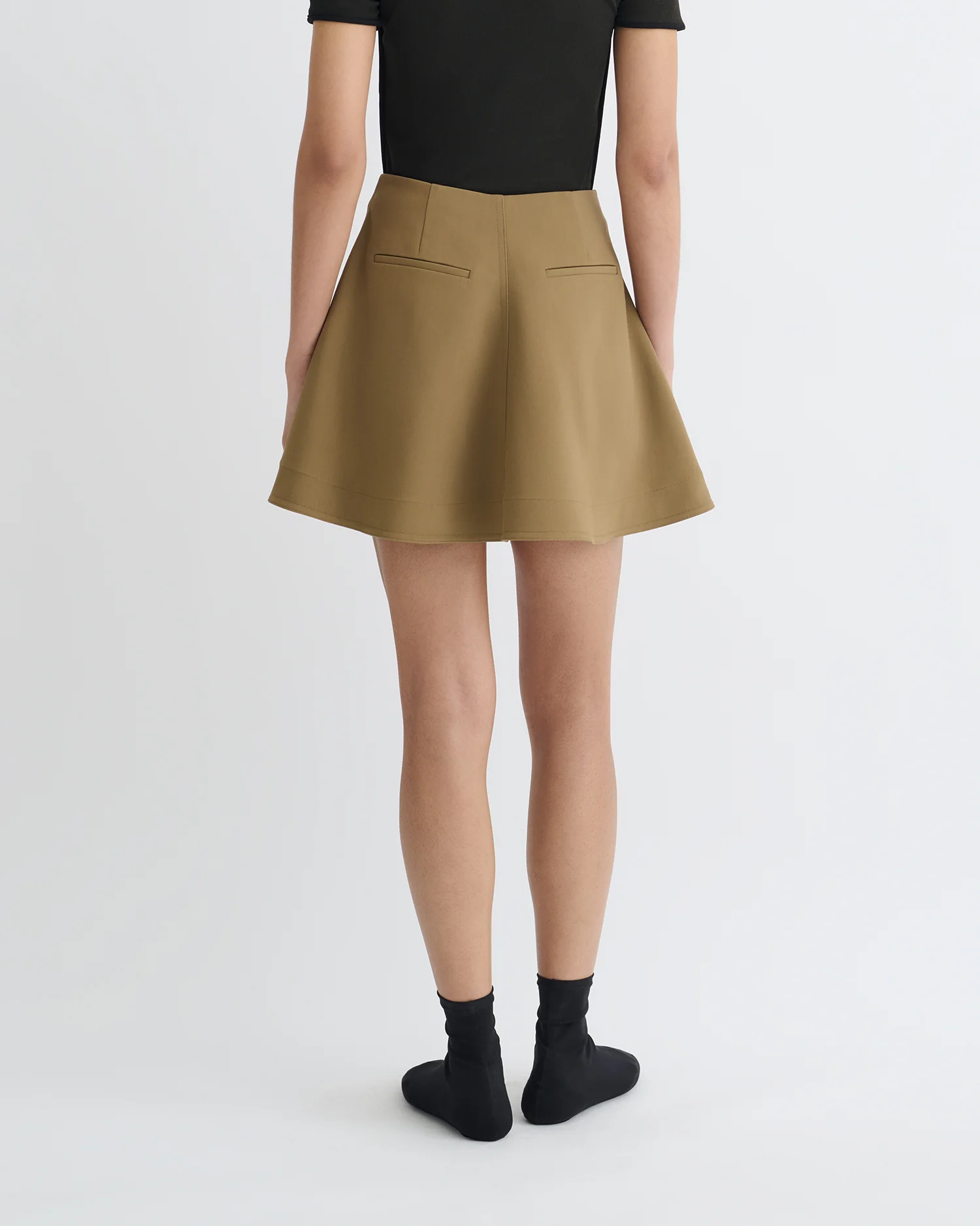 Tenna - Tailored A-Line Mini Skirt - Brown - Image 4