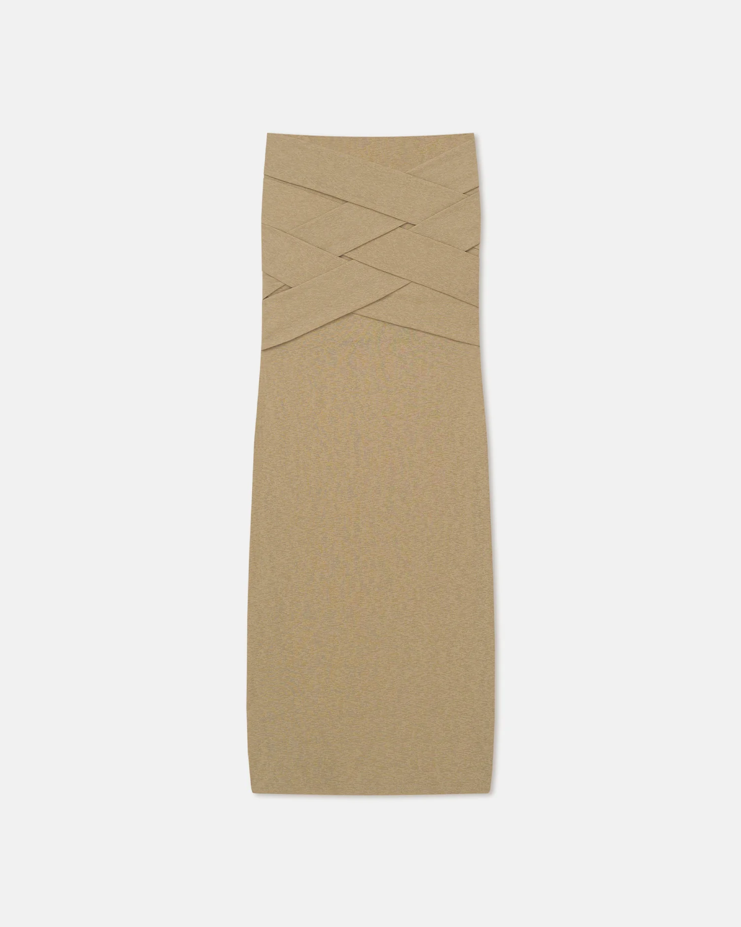 Shanda - Draped Mesh Jersey Maxi Skirt - Sand - Image 6