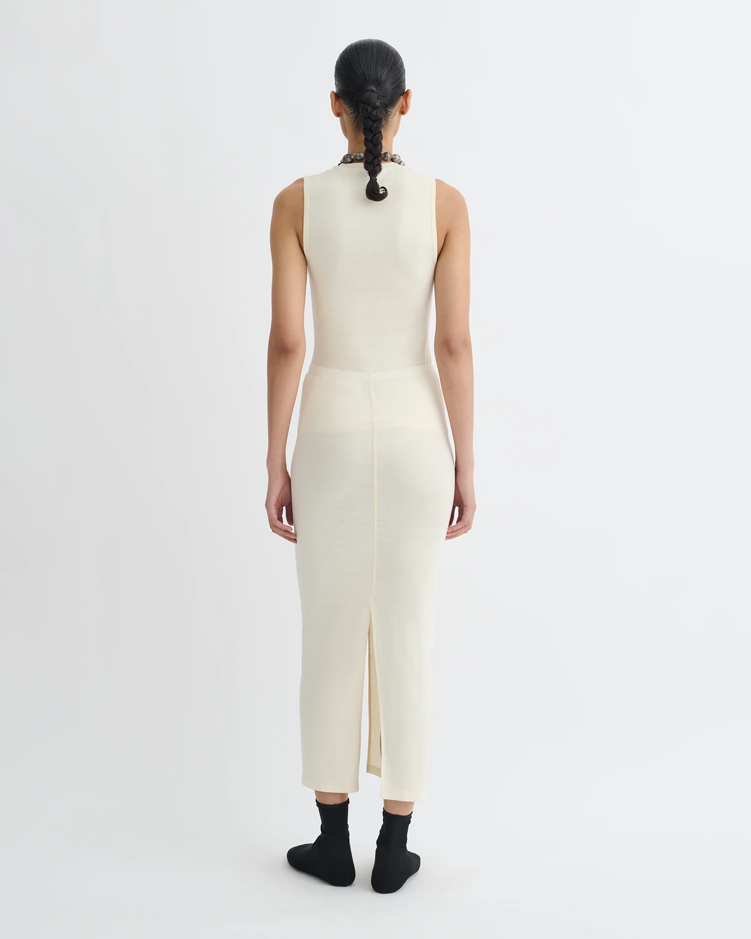 Rafa - Wool Jersey Midi Skirt - Creme - Image 2
