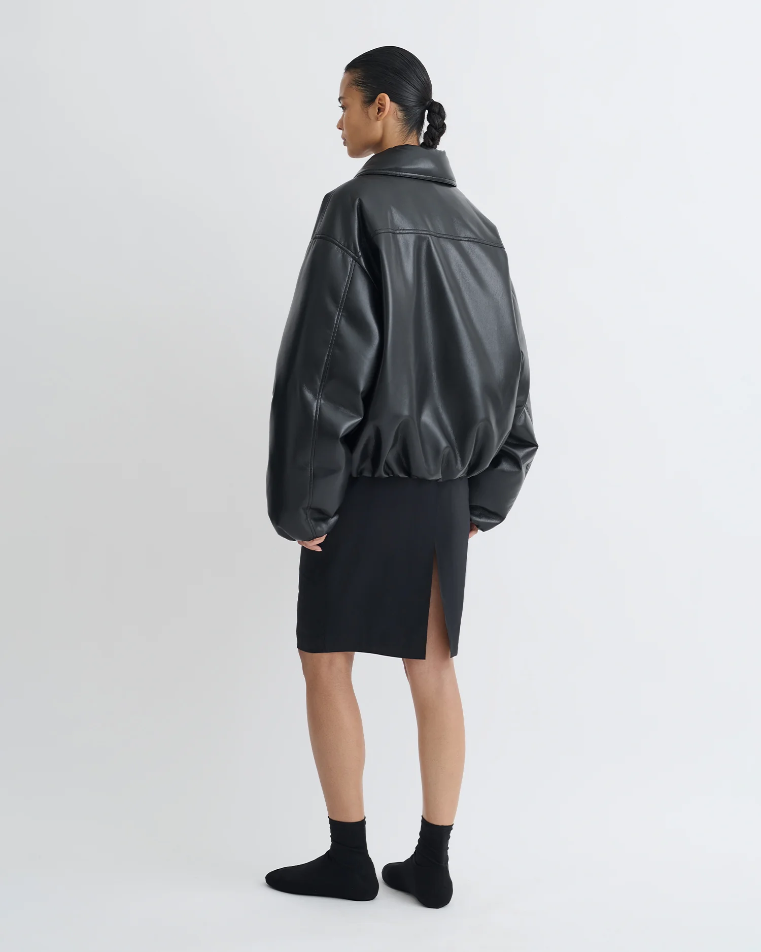Kaiya - Glass Poplin Skirt - Black - Image 3
