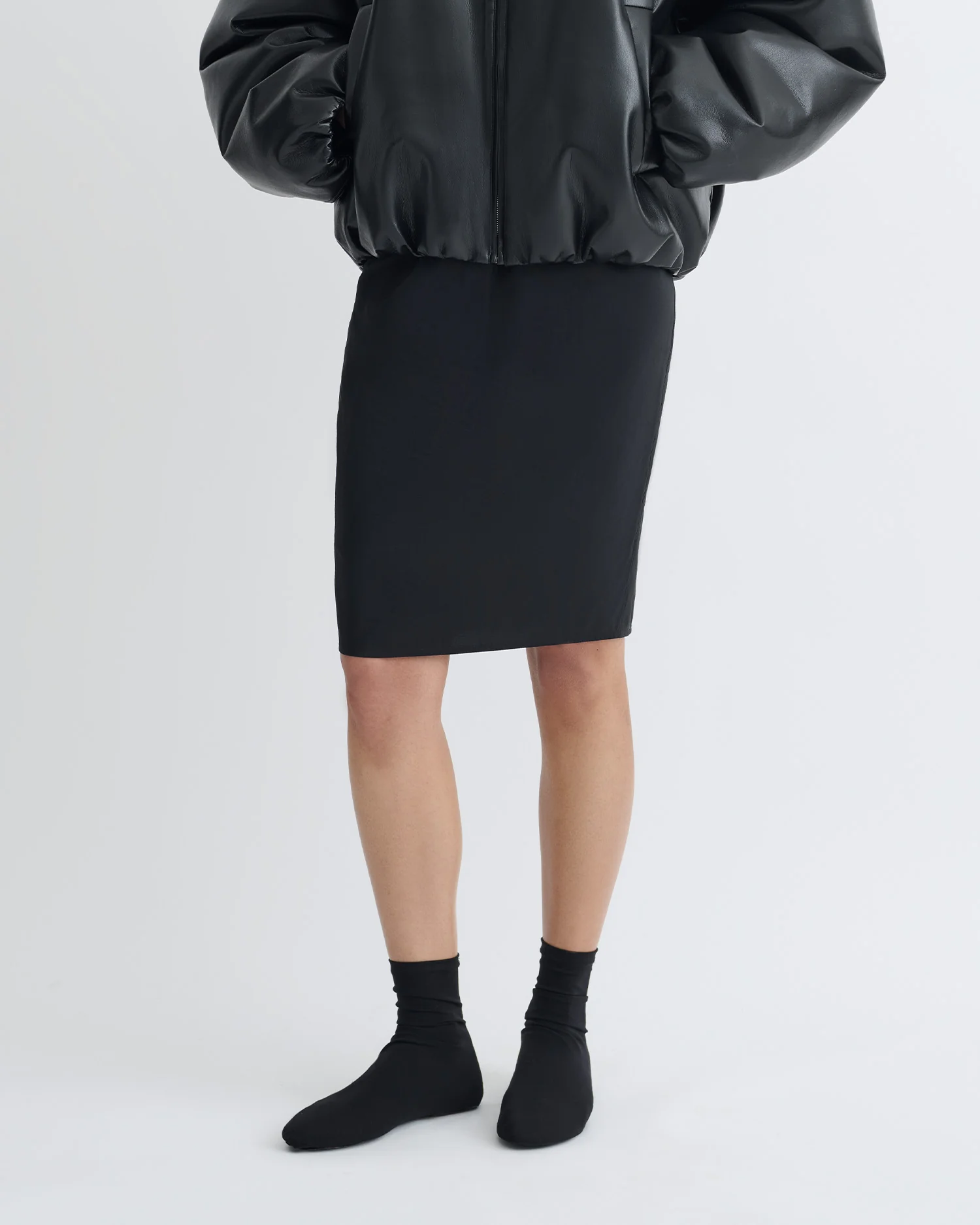 Kaiya - Glass Poplin Skirt - Black - Image 5