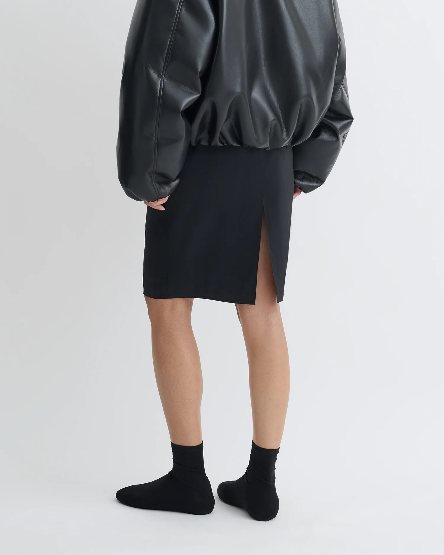 Kaiya - Glass Poplin Skirt - Black - Image 6