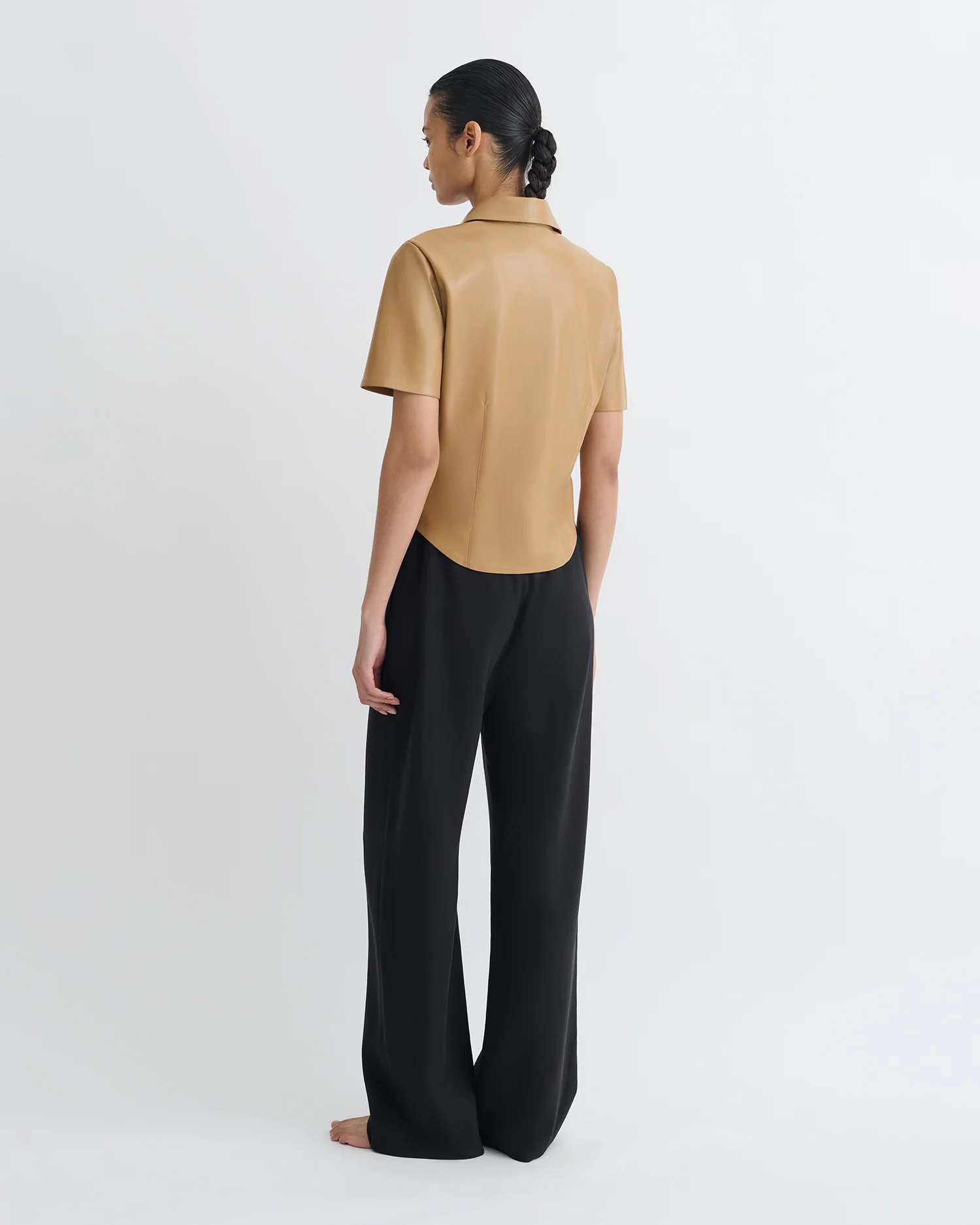 Clare - Okobor™Alt-Leather Shirt - Oak - Image 3