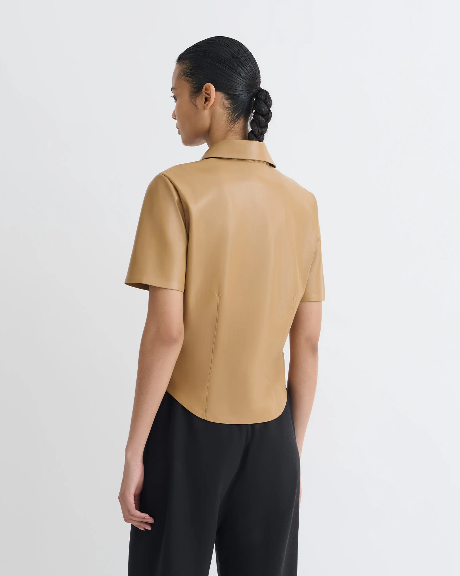 Clare - Okobor™Alt-Leather Shirt - Oak - Image 4