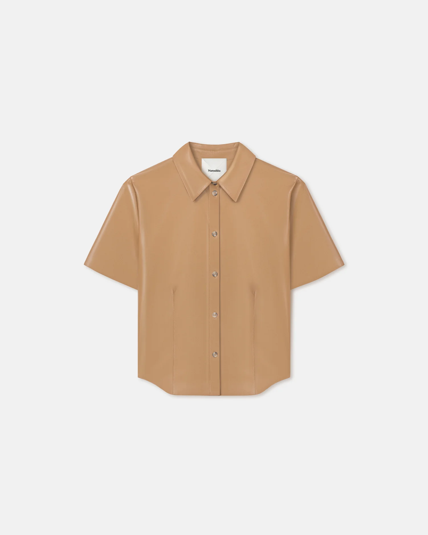 Clare - Okobor™Alt-Leather Shirt - Oak - Image 5