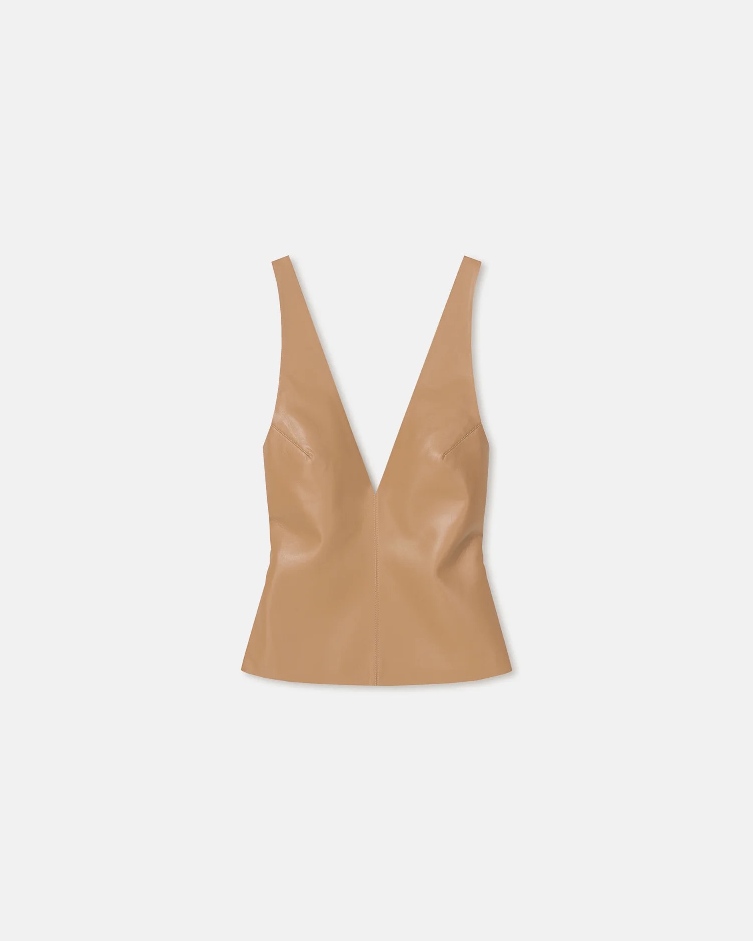 Ferr - Wool Jersey and Okobor™ Alt-Leather Top - Oak/Grey - Image 5