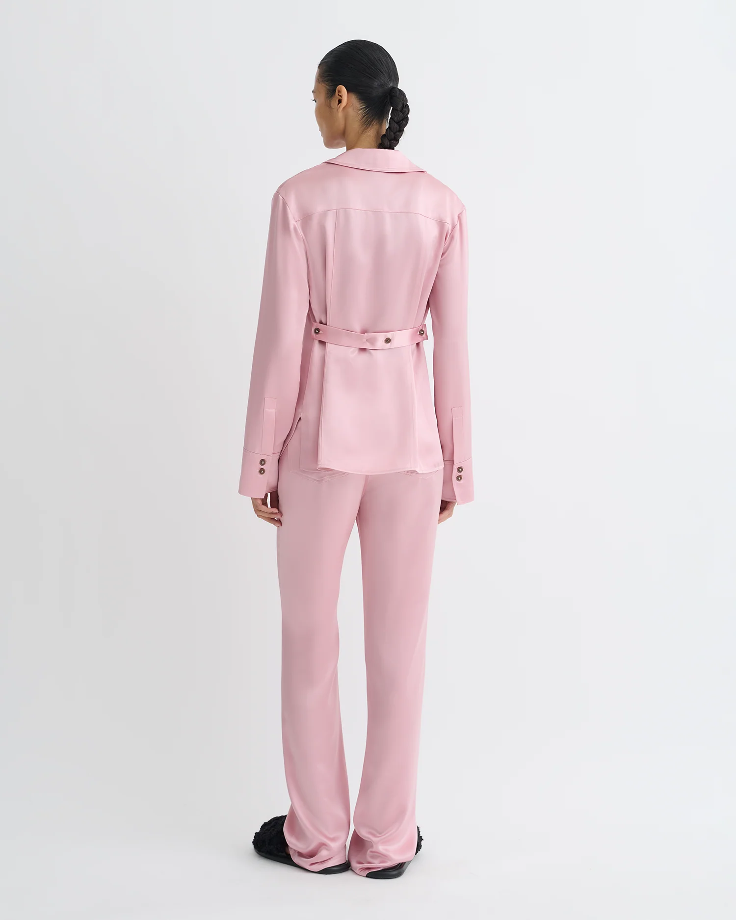 Nathalie - Slip Satin Shirt - Pink - Image 3