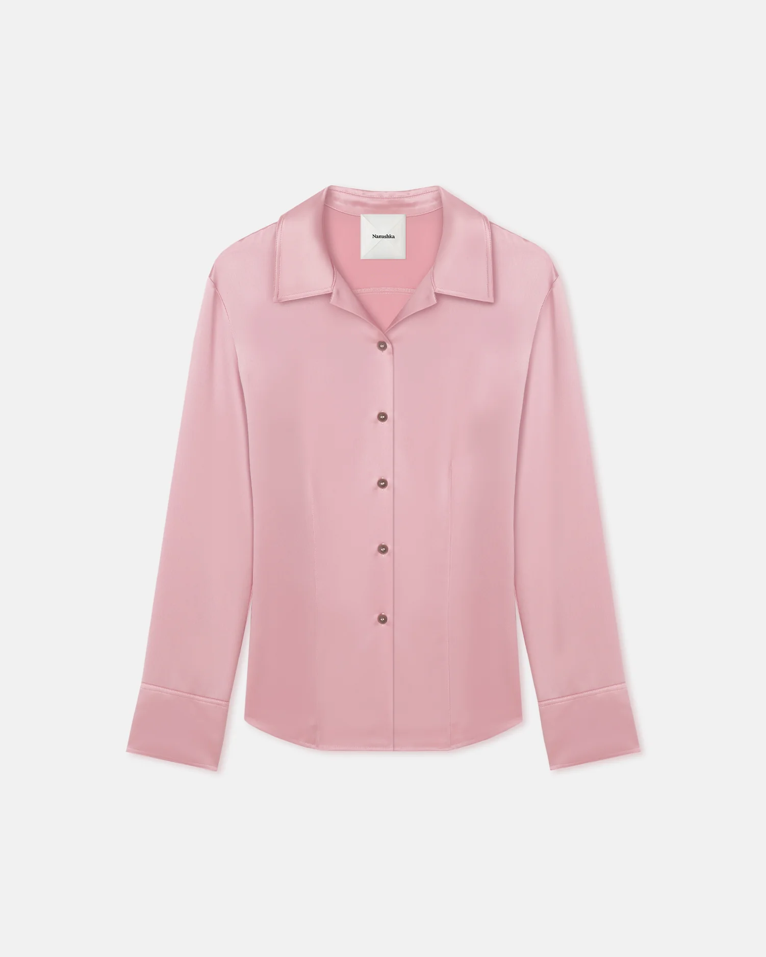 Nathalie - Slip Satin Shirt - Pink - Image 4
