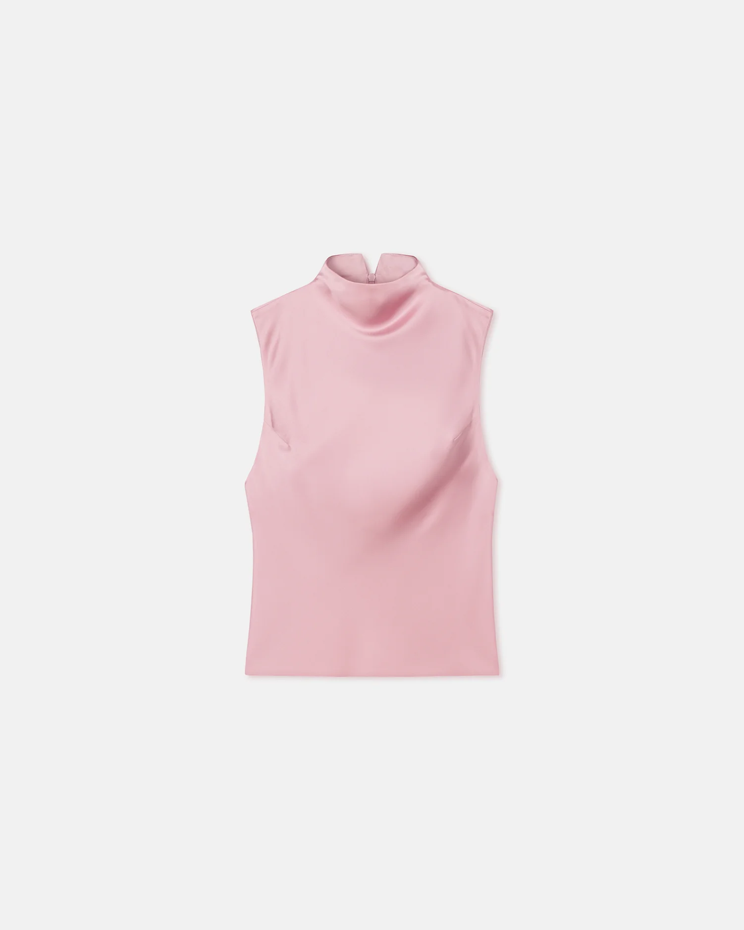 Colson - Slip Satin Turtleneck Top - Pink - Image 4
