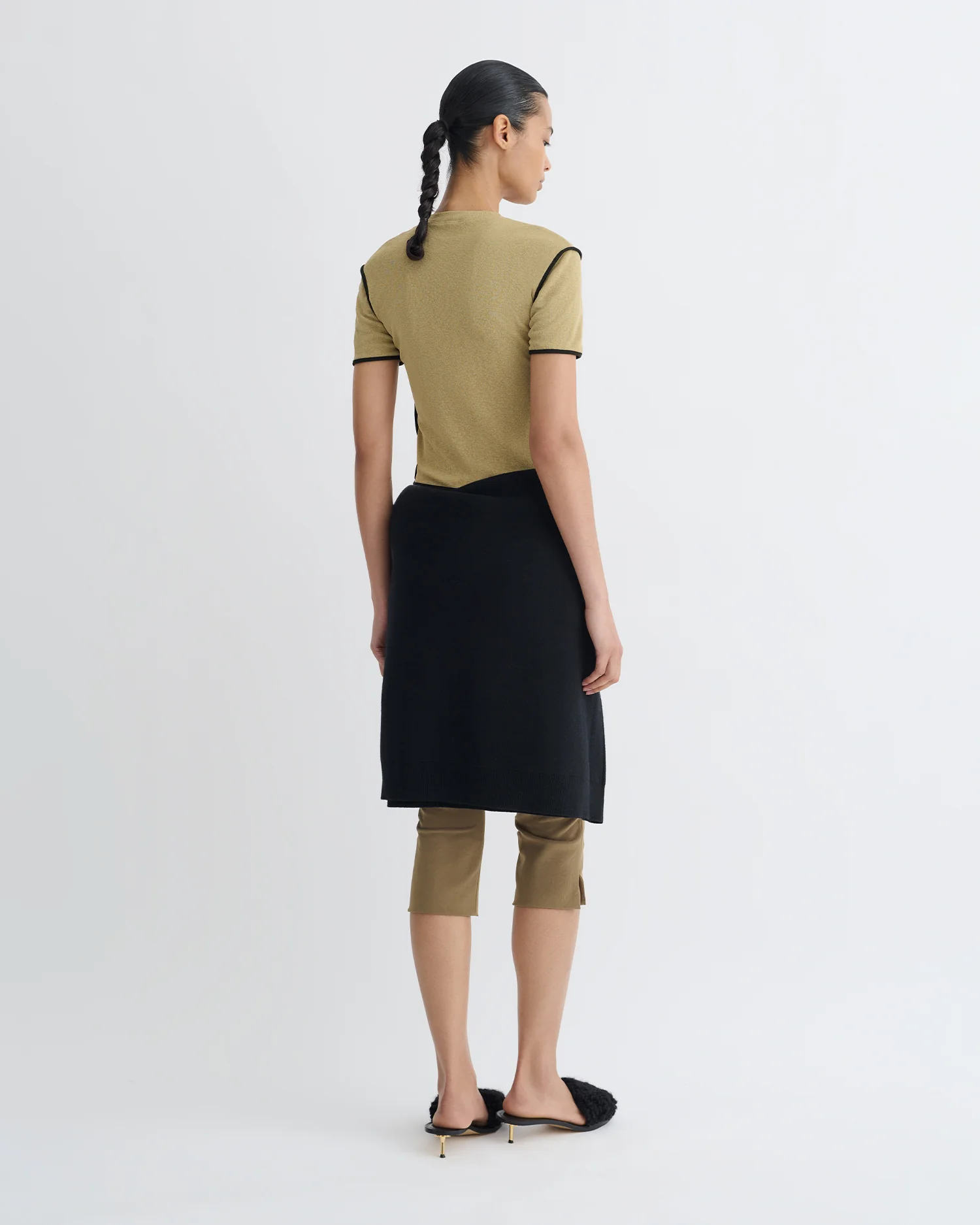 Sabelle - Cropped Mesh Jersey T-Shirt - Sand/Anthracite - Image 3