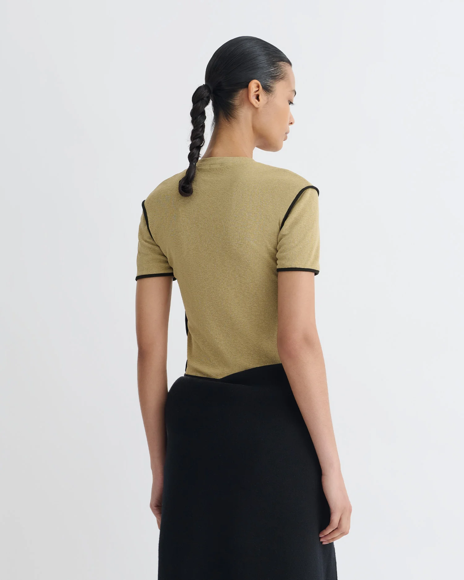 Sabelle - Cropped Mesh Jersey T-Shirt - Sand/Anthracite - Image 4