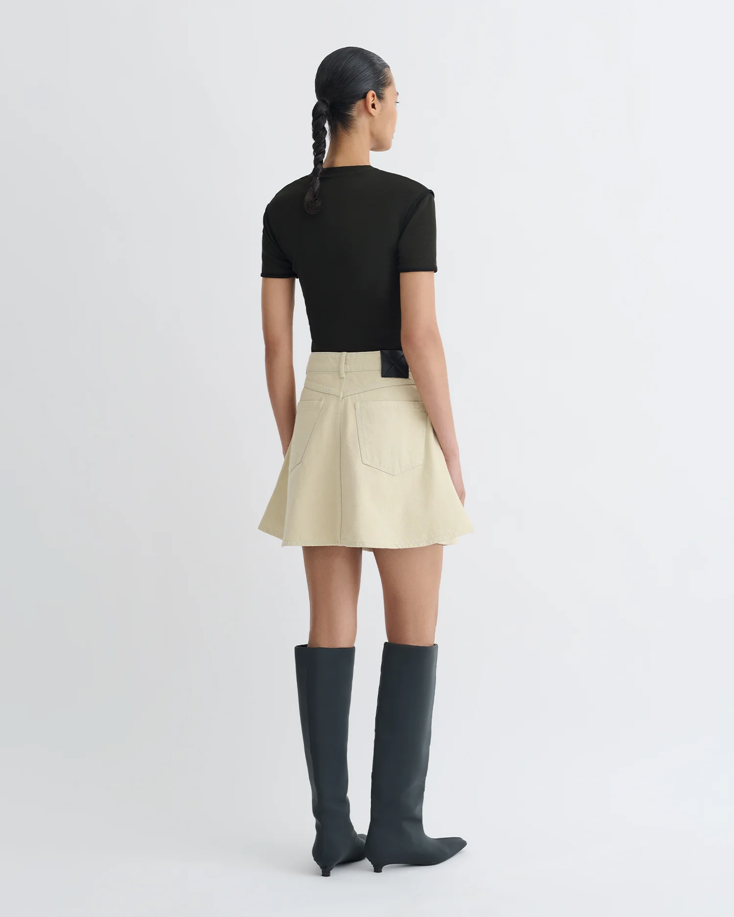 Sabelle - Cropped Mesh Jersey T-Shirt - Antracite/Black - Image 3
