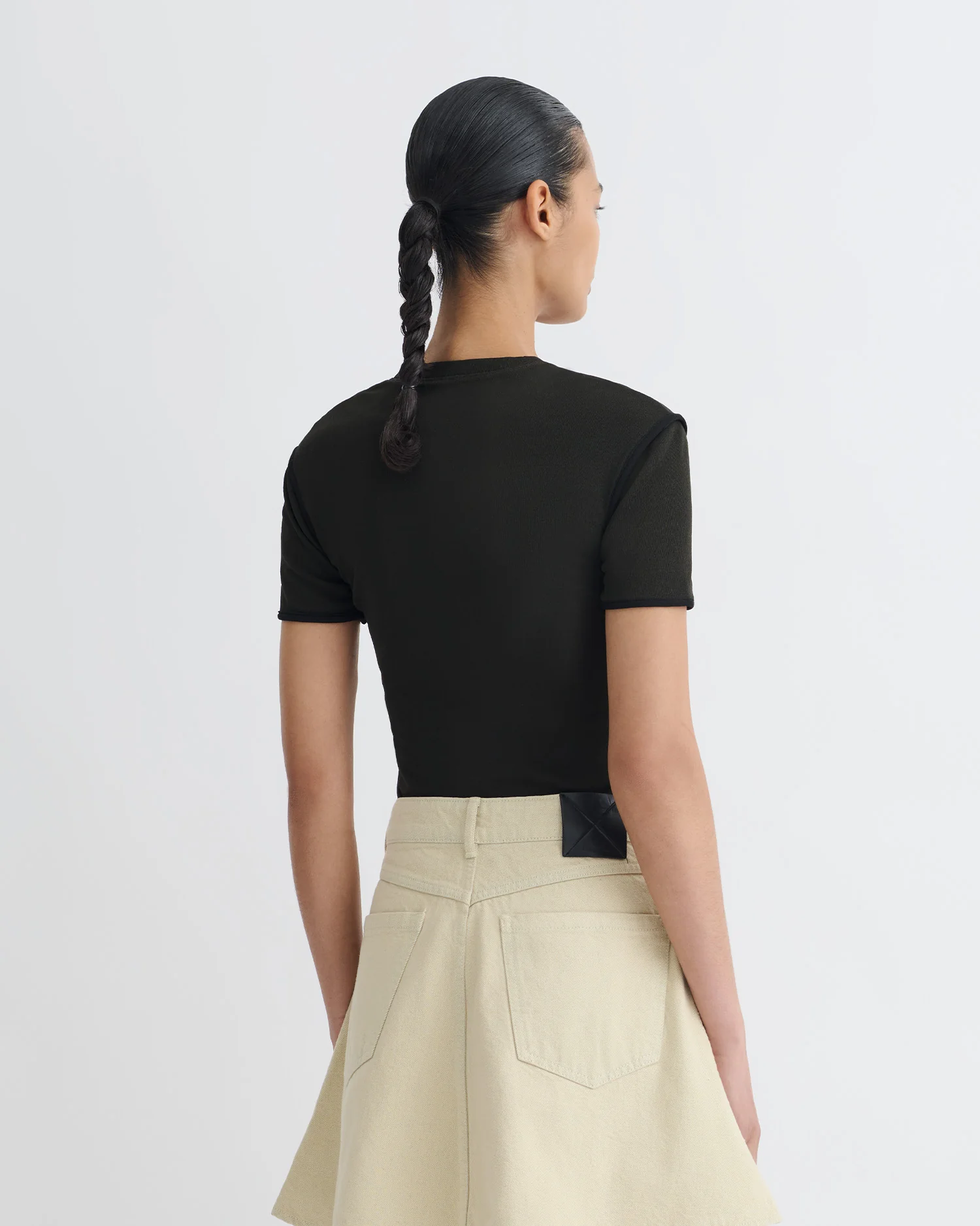 Sabelle - Cropped Mesh Jersey T-Shirt - Antracite/Black - Image 4