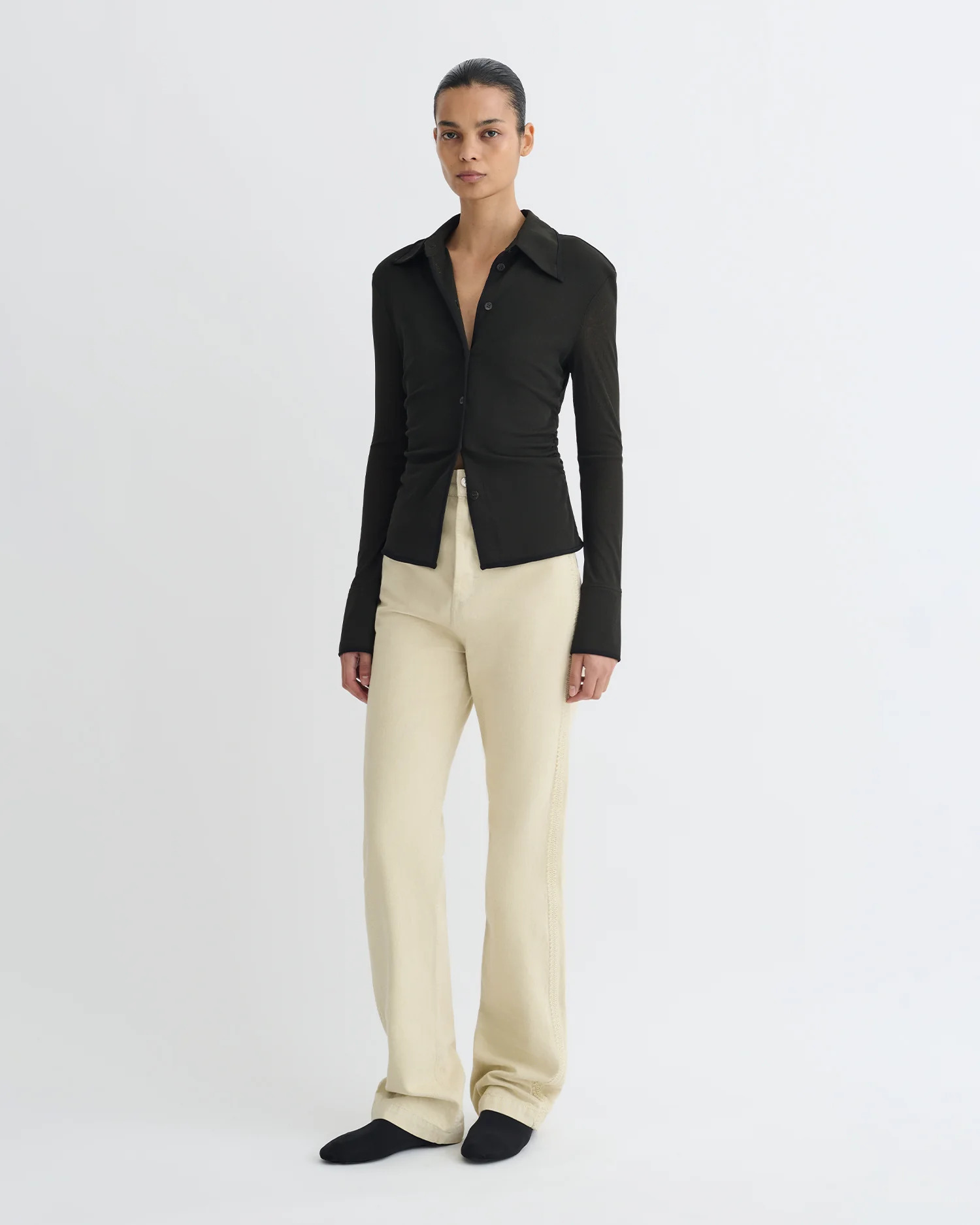 Idana - Mesh Jersey Shirt - Antracite/Black - Image 2