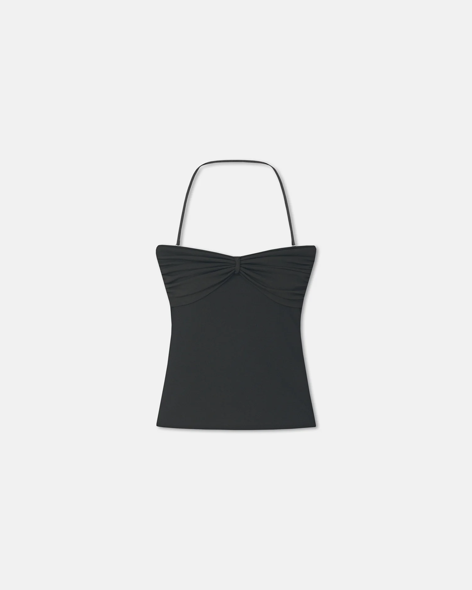 Rissa - Halter Neck Mesh Jersey Top - Anthracite - Image 4