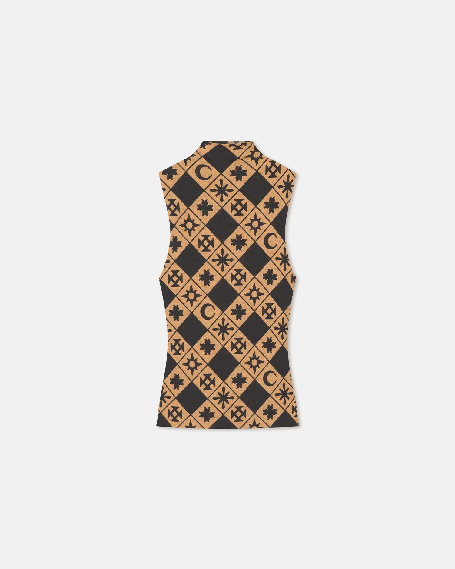 Annyka - Printed Mesh Jersey Top - Symbol Tile Oak - Image 4