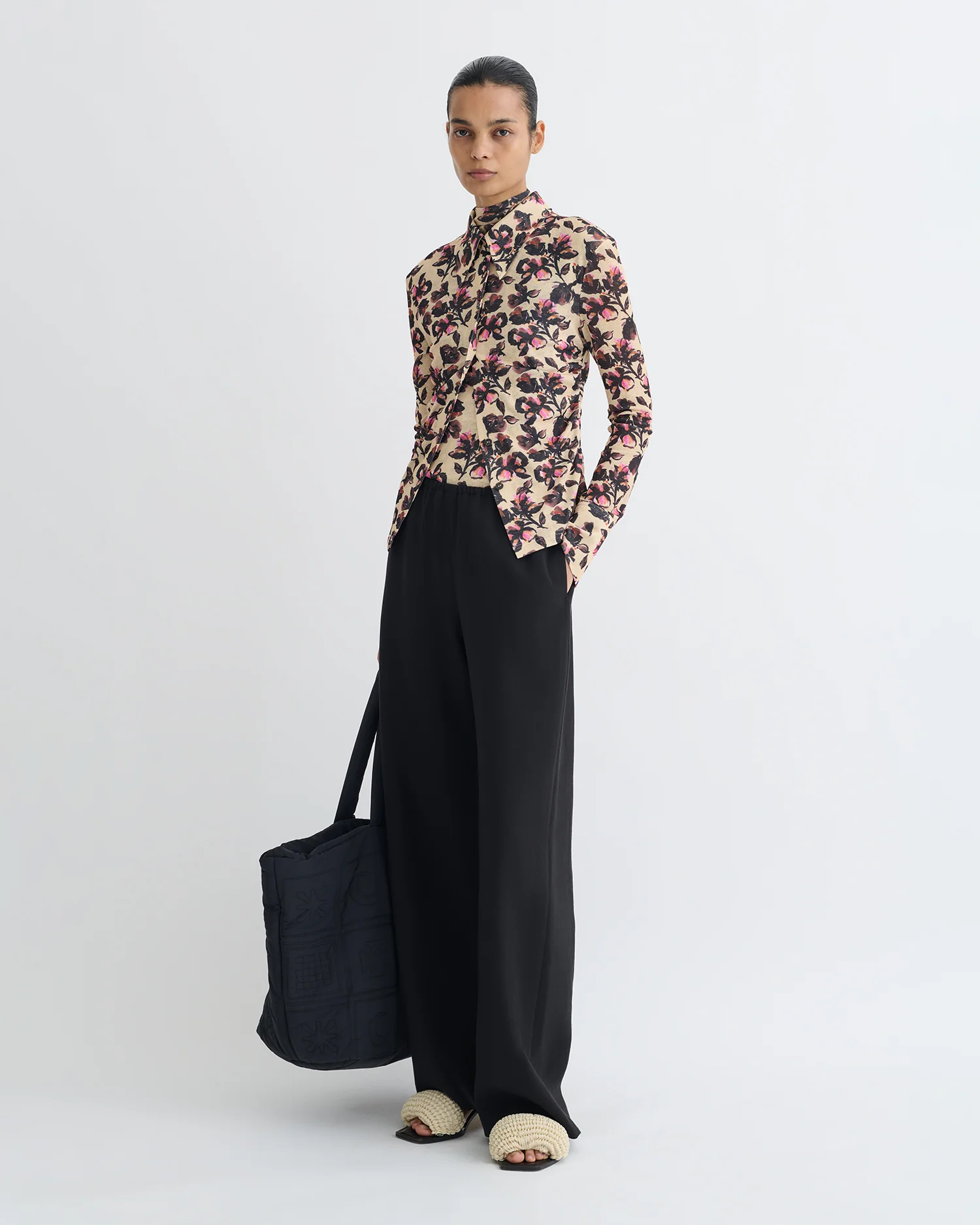 Idana - Printed Mesh Jersey Shirt - Tapestry Floral - Image 2