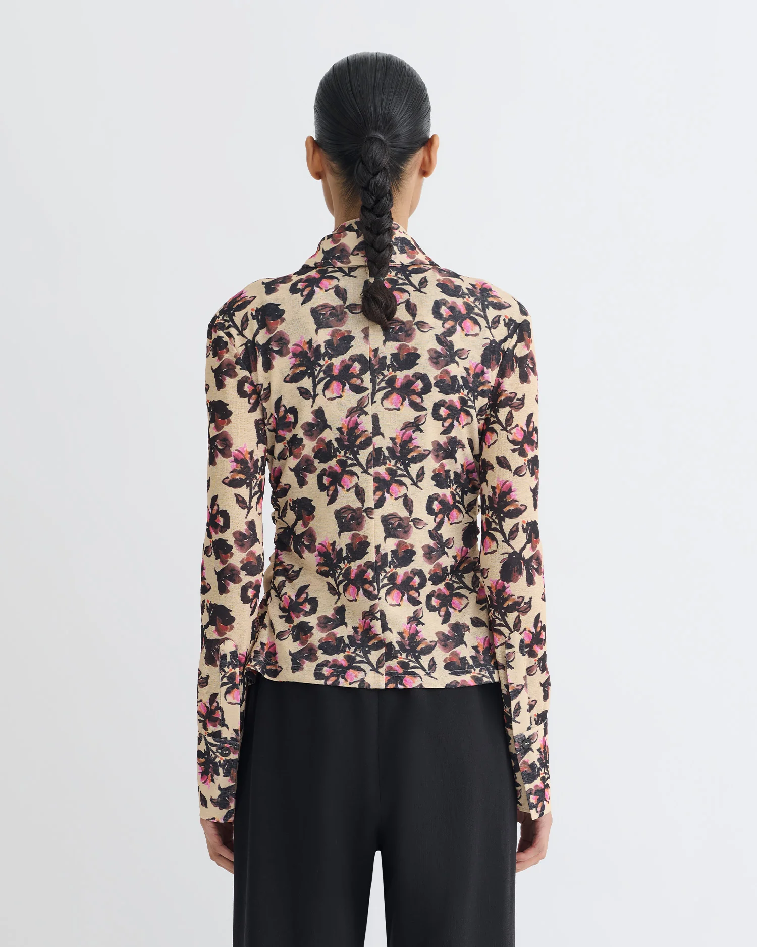 Idana - Printed Mesh Jersey Shirt - Tapestry Floral - Image 4