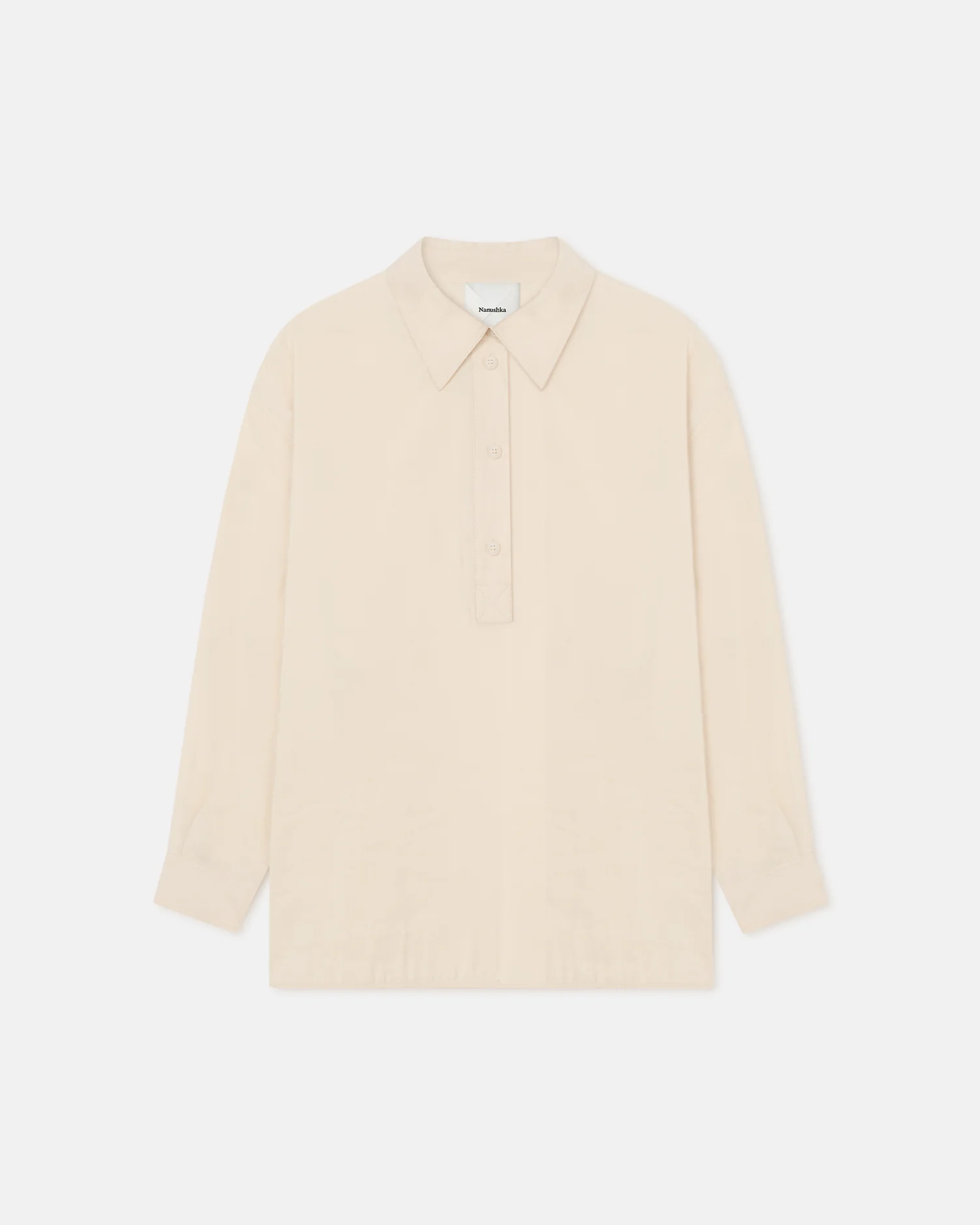 Linka - Glass Poplin Shirt - Oat - Image 4