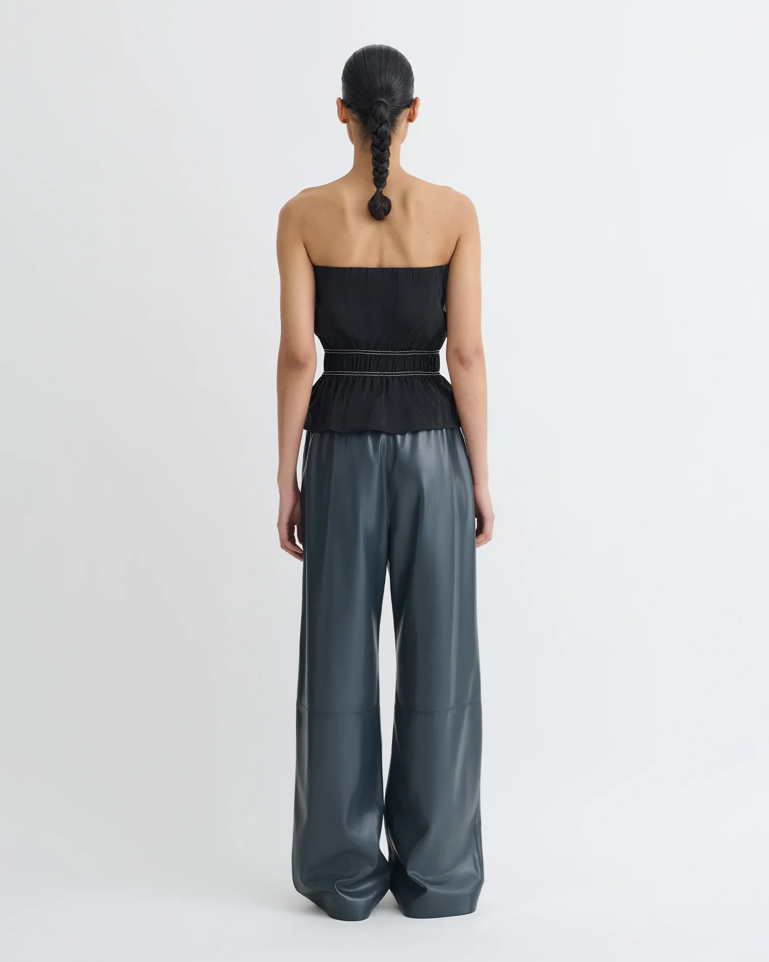 Rosey - Glass Poplin Bandeau Top - Black - Image 4